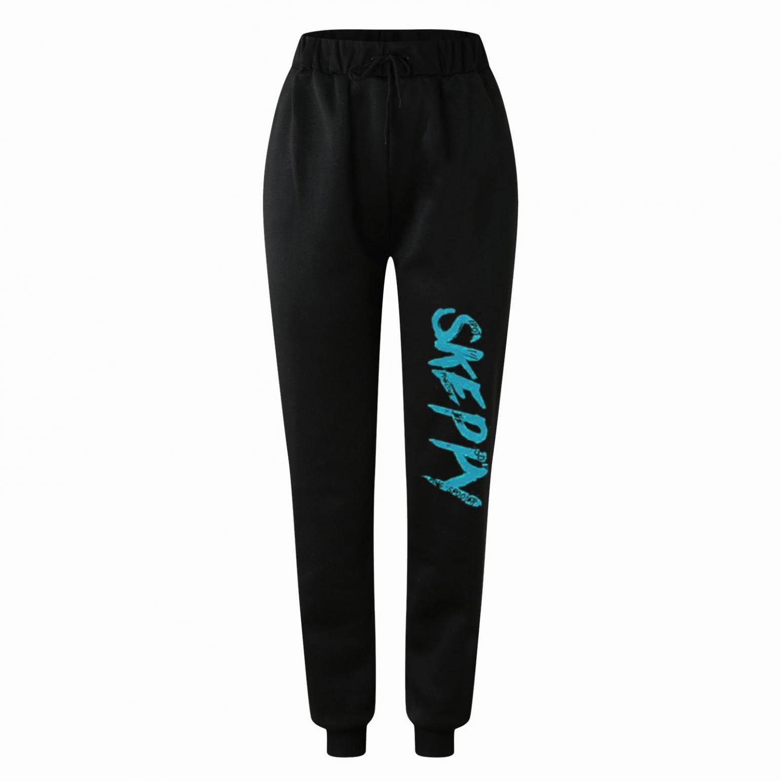 Women's Graphic Print Sweatpants Joggers - Elastic Waistband with Drawstring, Long Lounge Pants with Pockets for Yoga, Running & Casual Wear