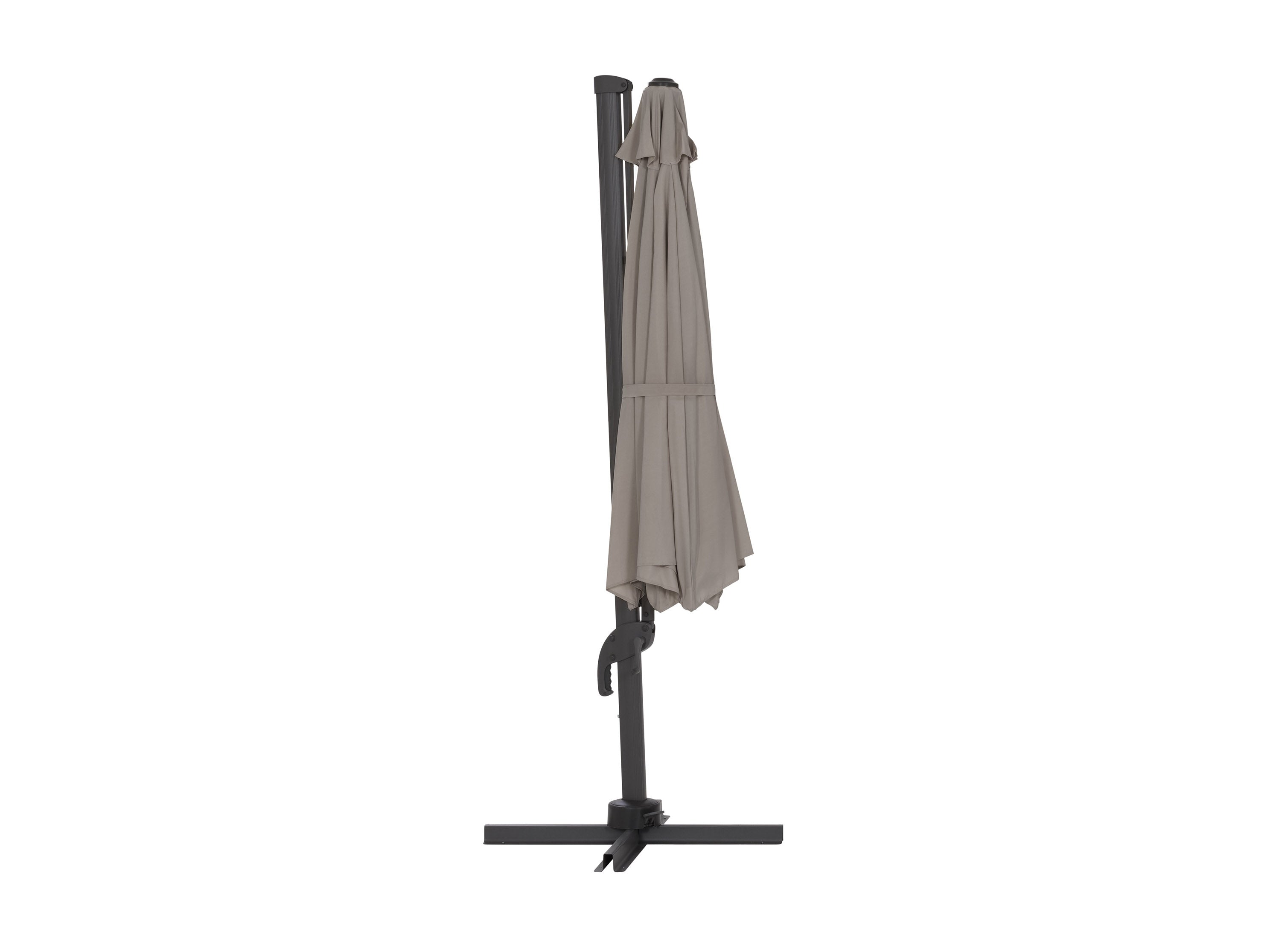 11.5ft Deluxe Offset Patio Umbrella in Grey - Perfect for Poolside, Backyard, and Outdoor Dining Areas