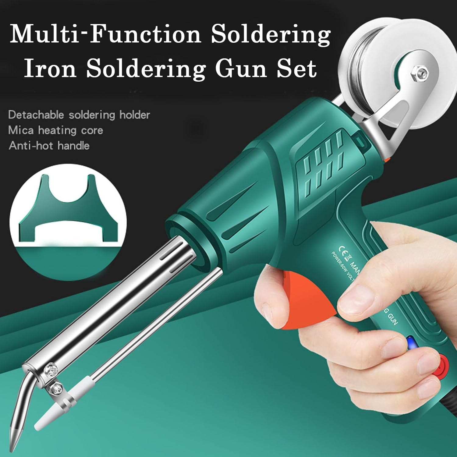 Professional Multi-Function Soldering Iron Kit with External Heating - Black | Electric Soldering Gun Set with Solder Wire | Perfect for Electronics Repair, DIY Projects & Home Improvement