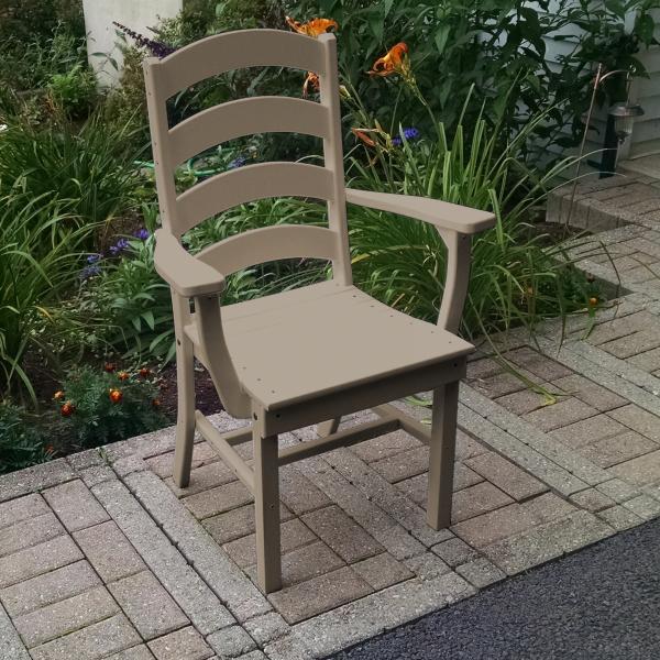 Ladderback Dining Chair with Arms - Solid Wood Kitchen & Dining Room Furniture for Home, Restaurant & Cafe Use