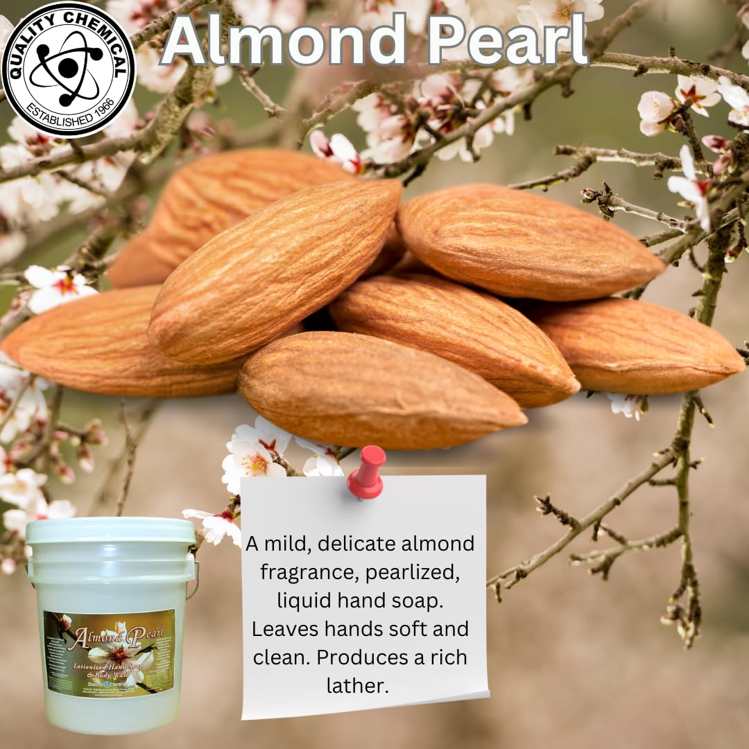 Premium Almond Pearl Luxury Hand Soap Refill - 640oz Gentle Liquid Soap with Delicate Fragrance - For Bathroom, Kitchen & Guest Washrooms - Moisturizing & Antibacterial Formula (1 Pack)