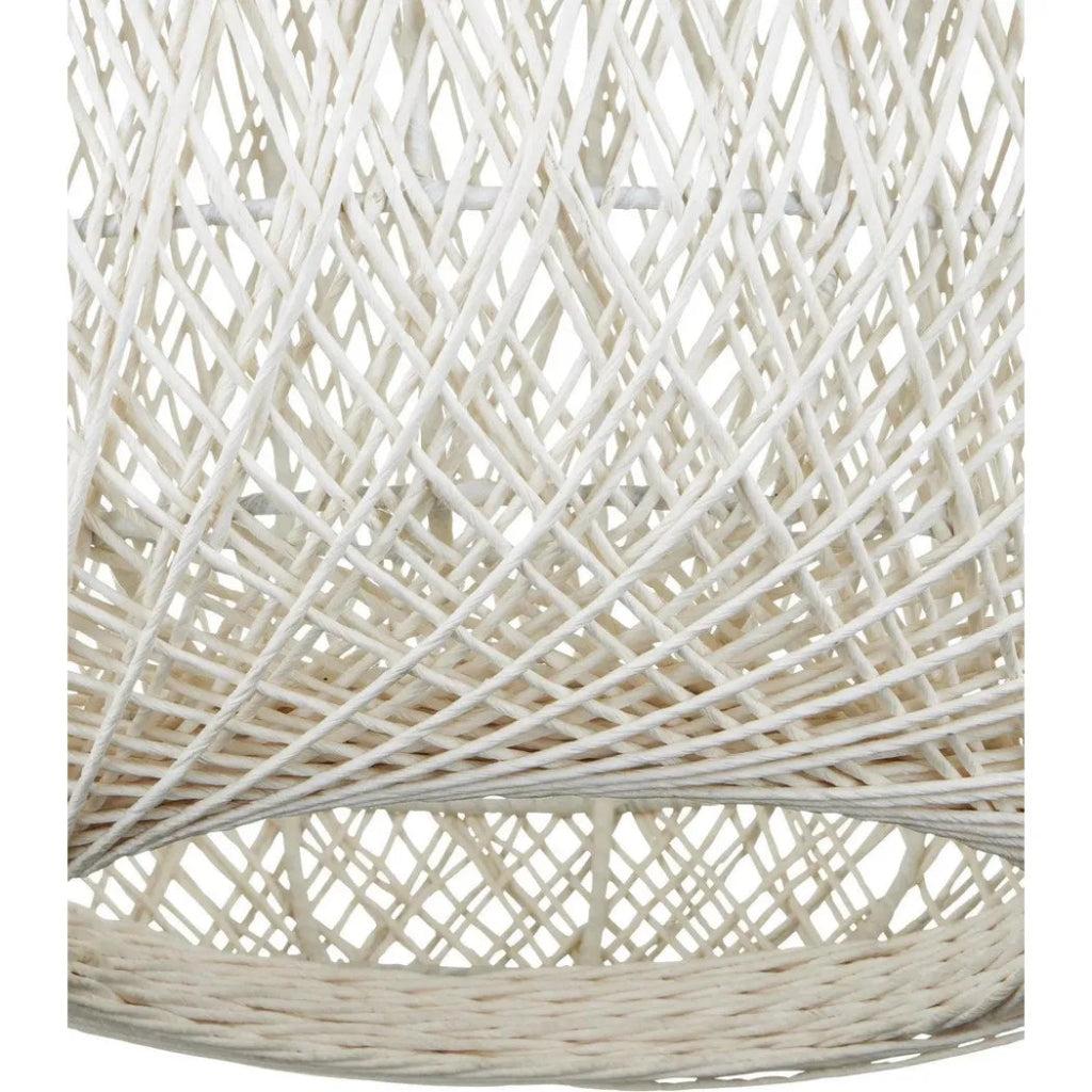34.5 Inch Modern Cocoon Iron and Glass White Pendant Light - Elegant Ceiling Lighting for Dining Room, Kitchen, Bedroom, or Living Room