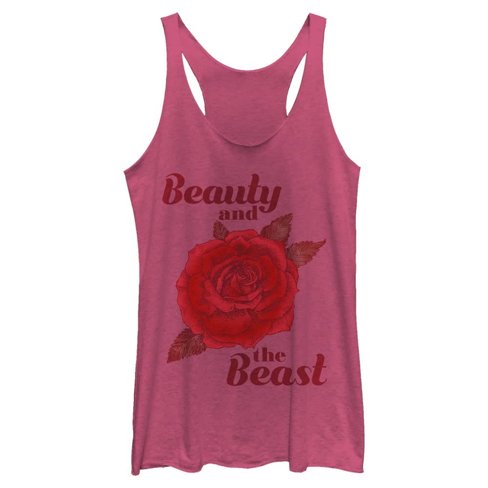 Disney Women's Beauty Rose Print T-Shirt - Casual Short Sleeve Blouse for Summer Outfits, Date Nights & Disney Theme Park Visits