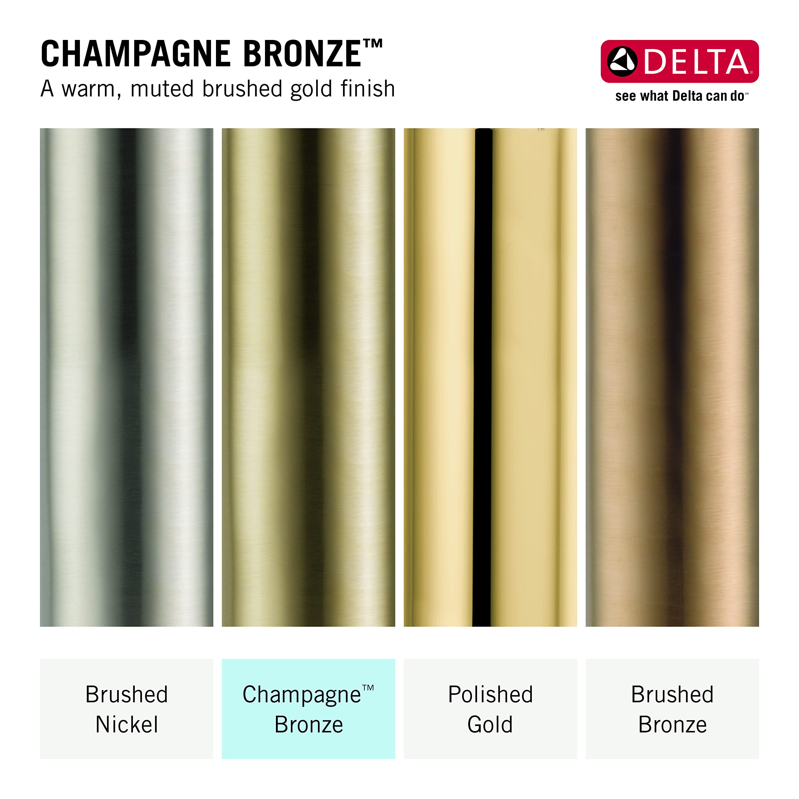 Delta Faucet 10-inch Raincan Shower Head & Handheld Shower Combo - Gold Square Rainfall Shower Head with High Pressure 1.75 GPM - Champagne Bronze 75527-CZ - Perfect for Luxurious Spa-Like Bathroom Experience