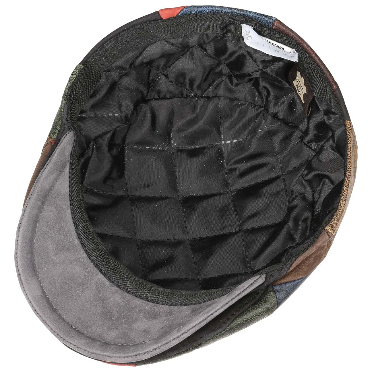Lierys Capri Bic Leather Patchwork Flat Cap for Men | Genuine Italian Made | Perfect for Casual Wear, Outdoor Activities & Fashion Accessories
