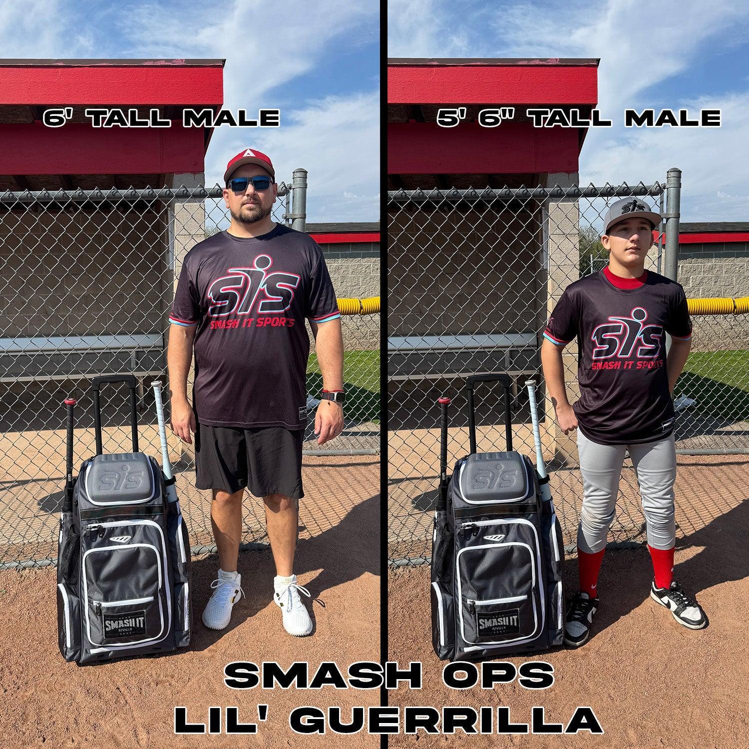 2025 Smash Ops Lil' Guerrilla Hybrid Roller/Bat Pack Bag - Durable Baseball & Softball Equipment for Travel & Practice - Perfect for Players, Coaches & Team Sports