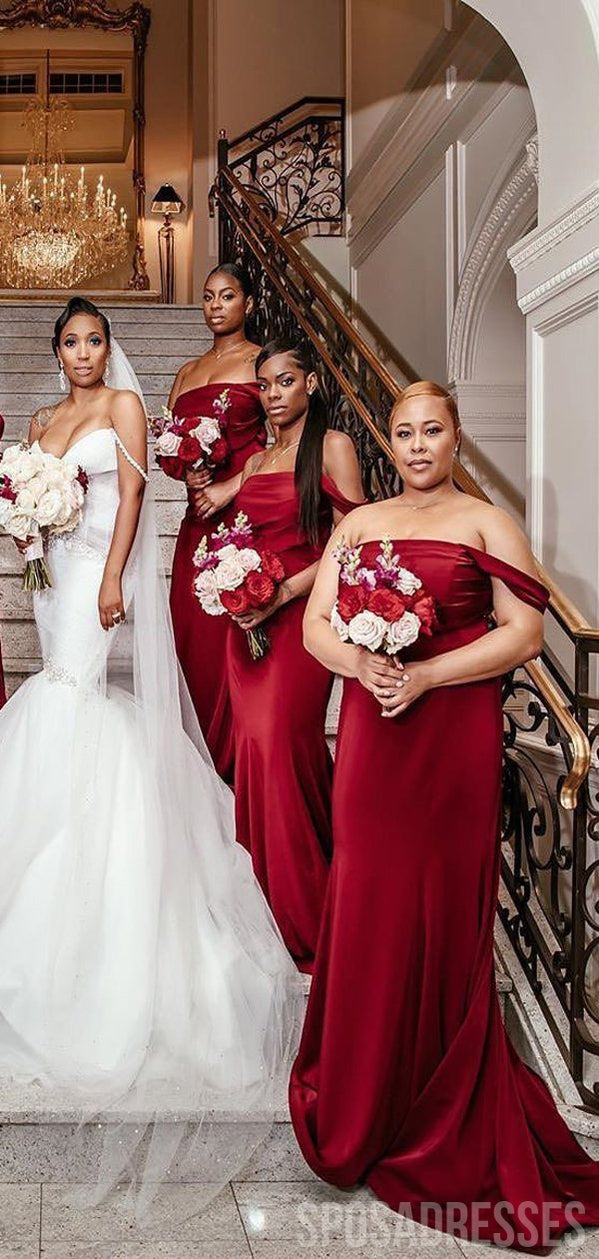 Burgundy Mermaid Bridesmaid Dresses - Elegant Mismatched Sexy Gown for Wedding Party (WG958) | Perfect for Beach Weddings, Formal Events & Special Occasions