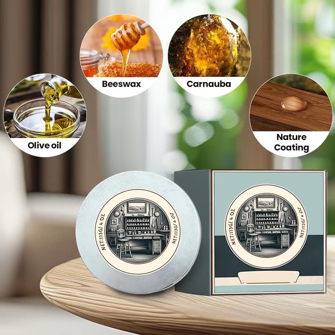2024 Upgraded Leather Repair Salve with Brush – Restore & Protect Leather, Wood Furniture – Home & Car Leather Care Kit (1pc) – Ideal for Sofas, Chairs, Bags & More