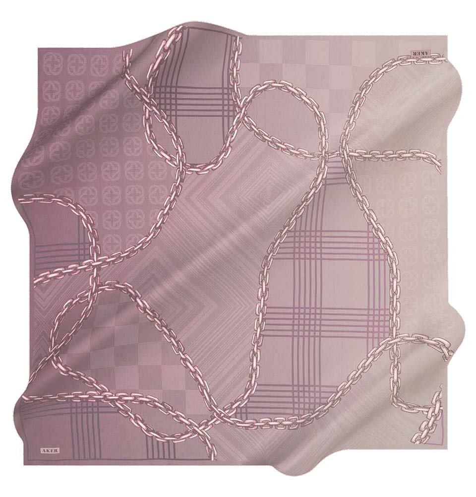 Aker Silk Cotton Patterned Square Scarf #8117 491 - Stylish Women's Fashion Accessory for Office, Travel & Special Occasions