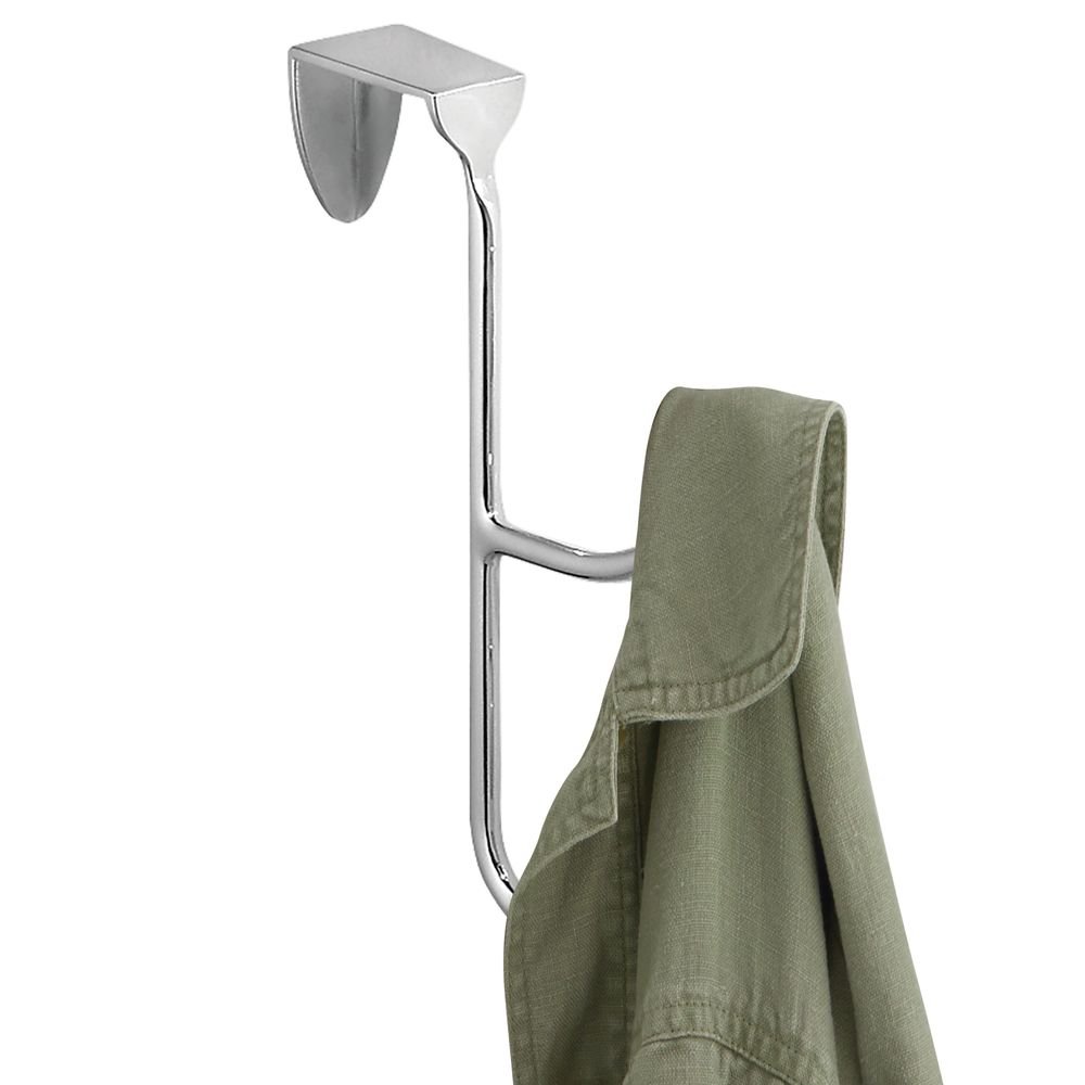 iDesign Orbinni Over the Door Organizer Hooks - Double Chrome Hooks for Coats, Hats, Robes, Towels - Space Saving Entryway & Closet Storage Solution for Home, Dorm, Apartment