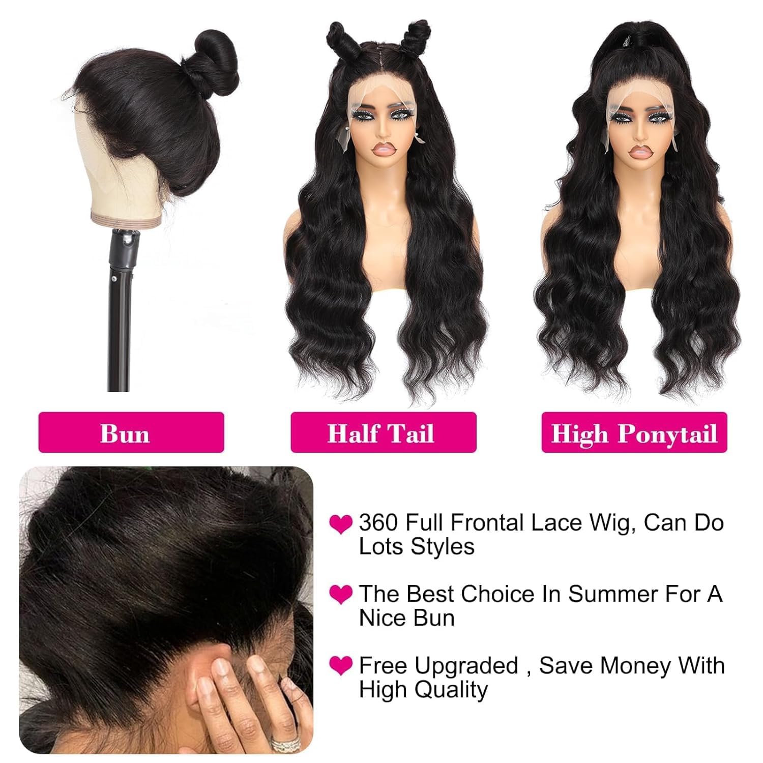360 Full Lace Front Wigs Human Hair 28