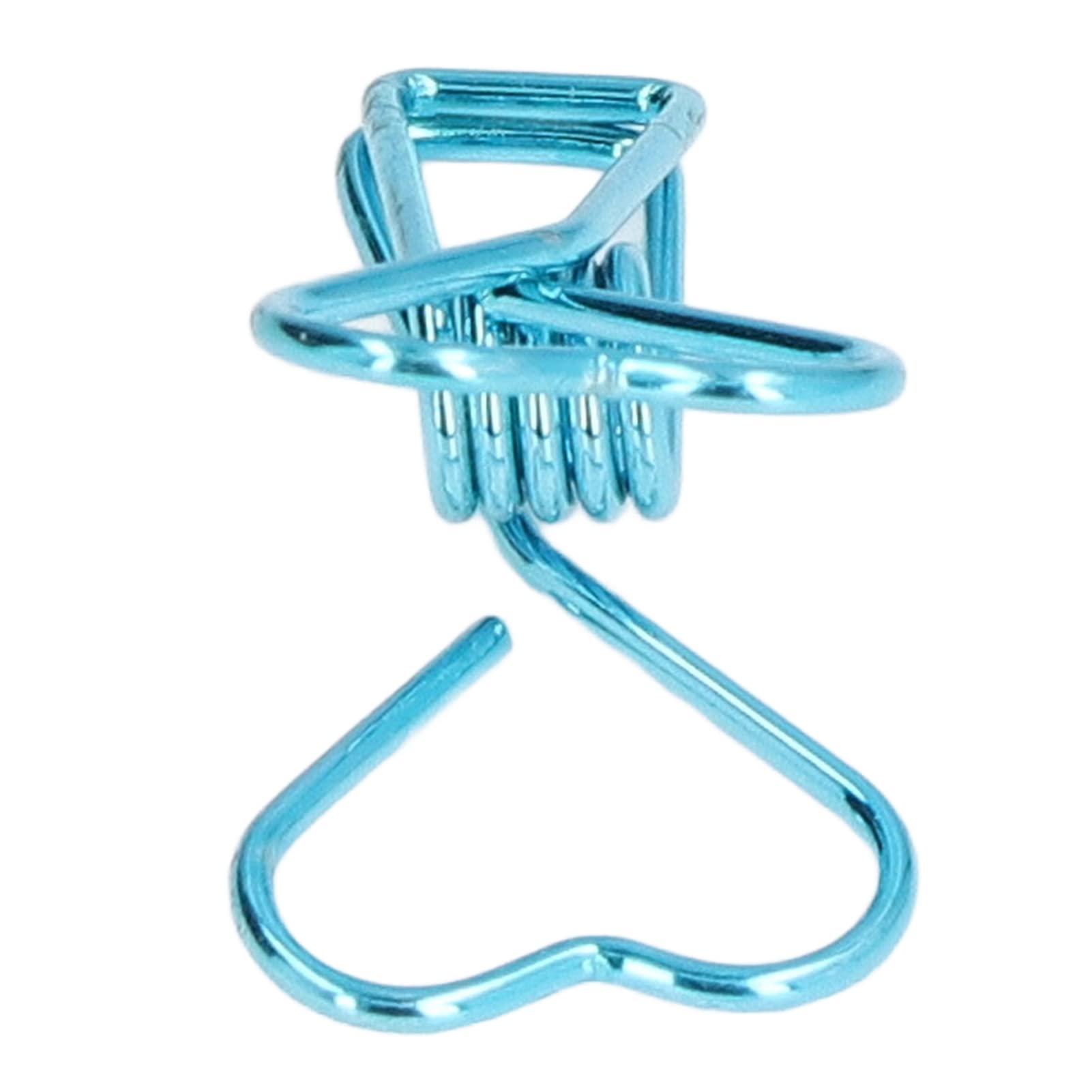 Stable Metal Paper Clips for School Office Home - Blue Decorative Clips