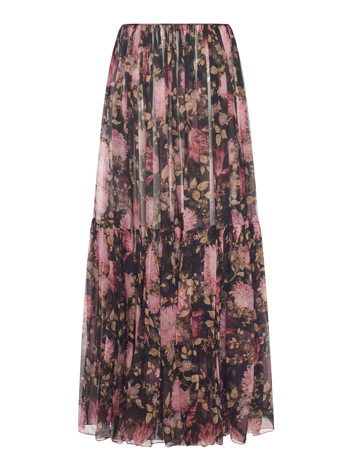 Elegant Long Printed Silk Skirt for Women - Flowy Boho Maxi Skirt with Pockets - Perfect for Summer, Beach, and Casual Outings