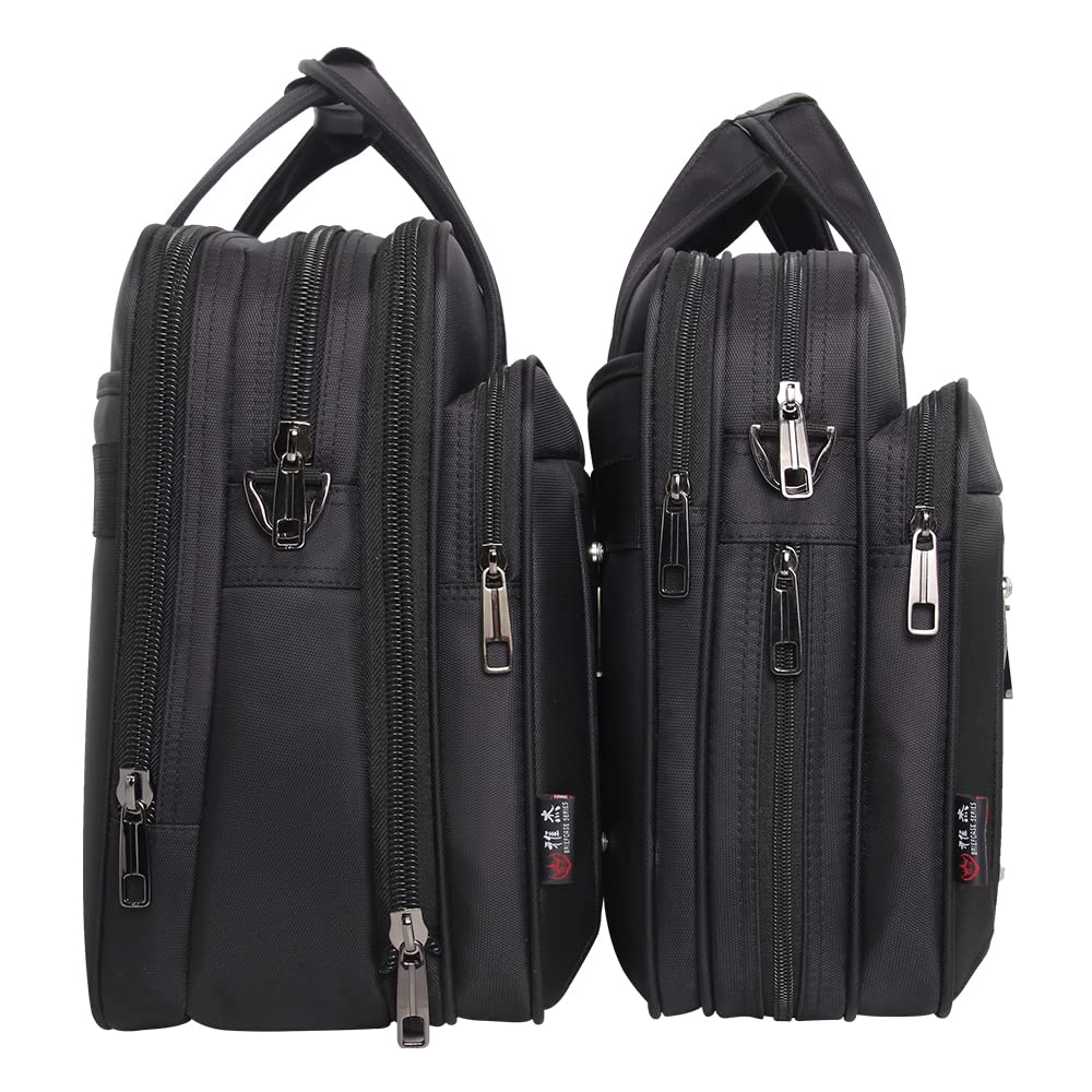 Premium Large Canvas Briefcase for Men - Durable Laptop Tote Bag with Multiple Pockets, Business Work Bag & Office Organizer | Perfect for Professionals, Commuters and Business Travel