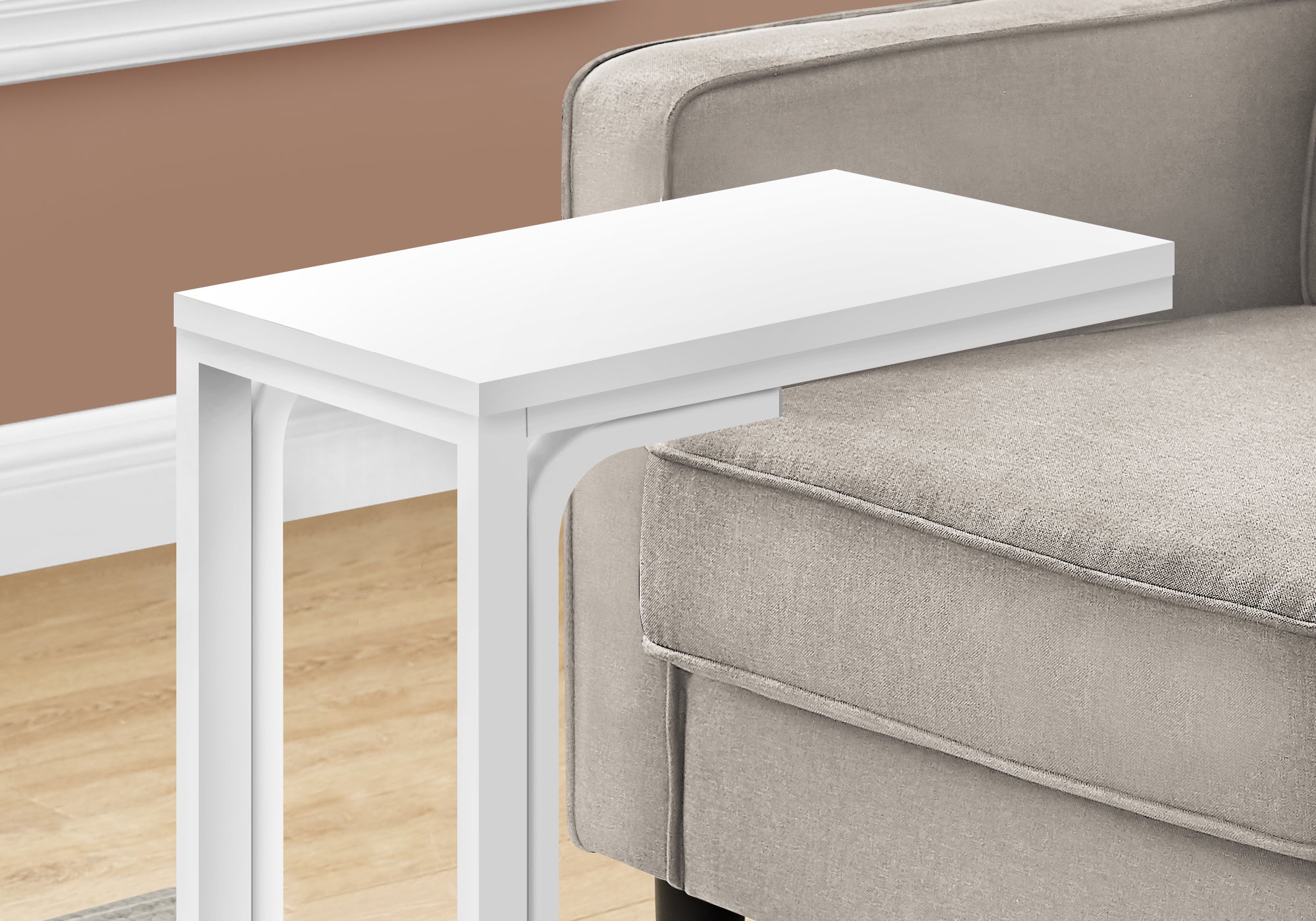 Modern White Metal Accent Table - 25 Inches Height - Perfect for Living Room, Bedroom, or Entryway Decor