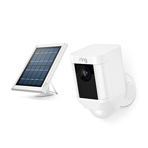 Ring Spotlight Cam Solar Security Camera with Solar Panel - Wireless Outdoor Home Security, Weatherproof, Motion-Activated, HD Video, 2-Way Talk - Ideal for Front Door, Backyard, Garage & Driveway Surveillance
