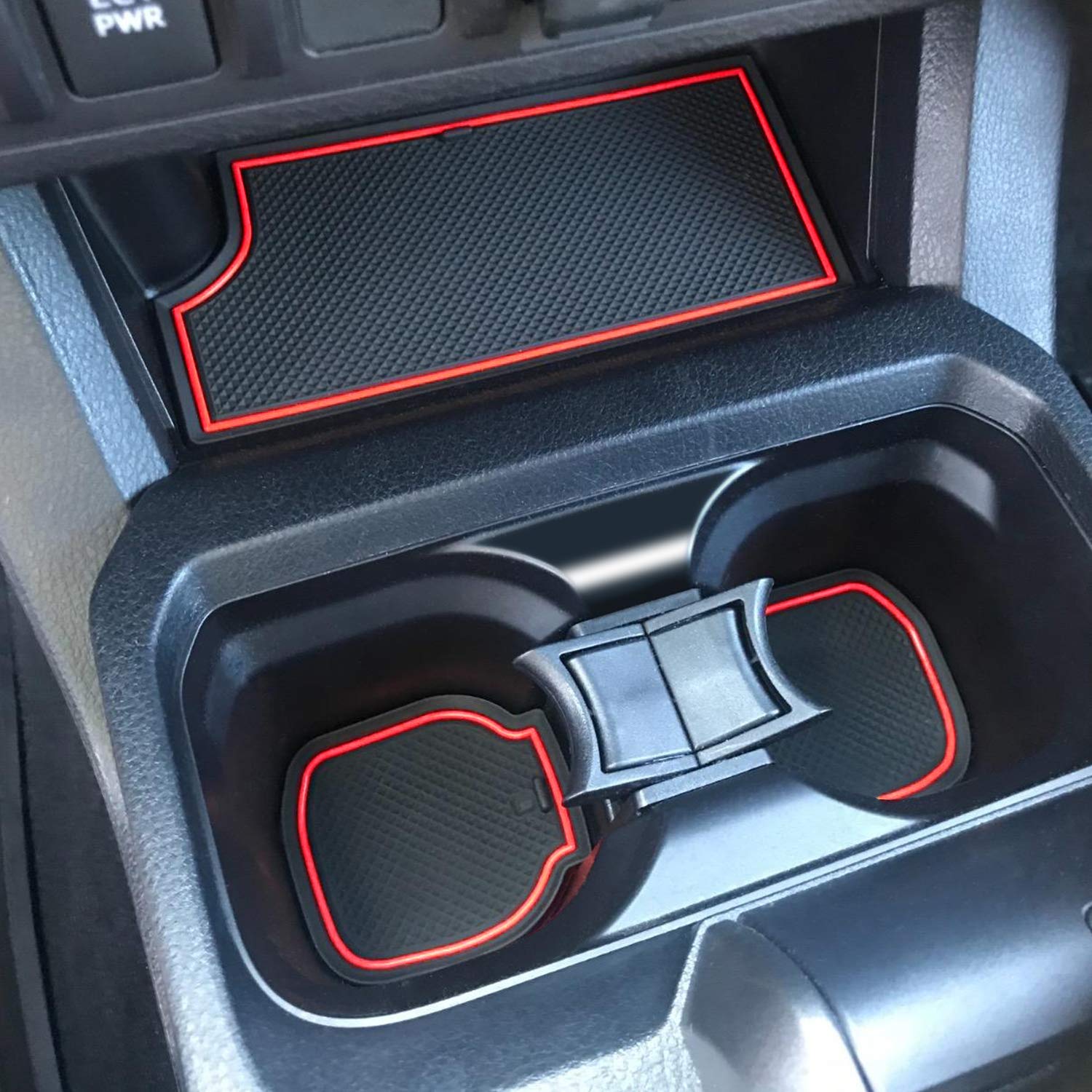 Premium Non-Slip Anti-Dust Car Mats for Toyota Tacoma 2016-2023 - Custom Interior Cup Holder, Center Console & Door Pocket Liners (Double Cab, Red Trim) | Perfect for Off-Roading, Daily Commute & Interior Protection