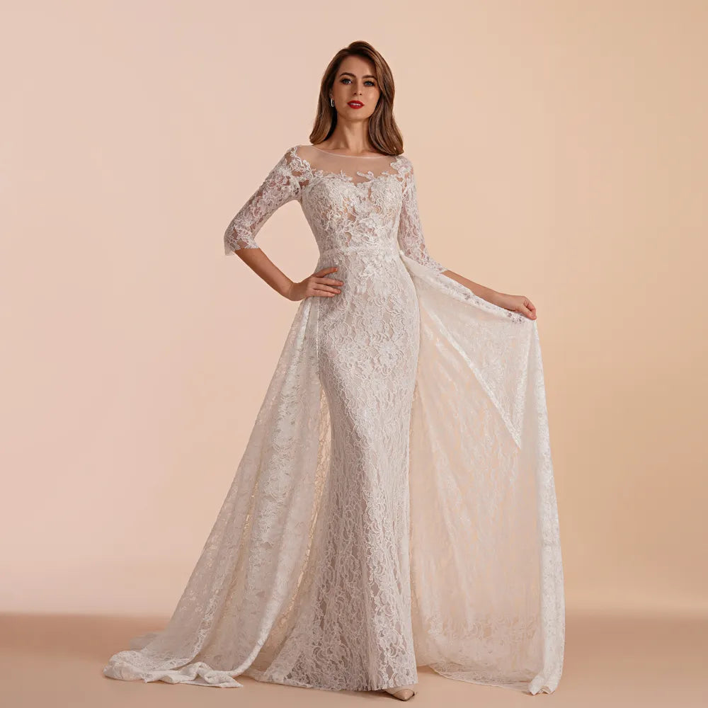 Elegant A-Line Sweetheart Lace Ivory Wedding Dress for Bride - Perfect for Church Ceremony, Beach Wedding & Romantic Vows