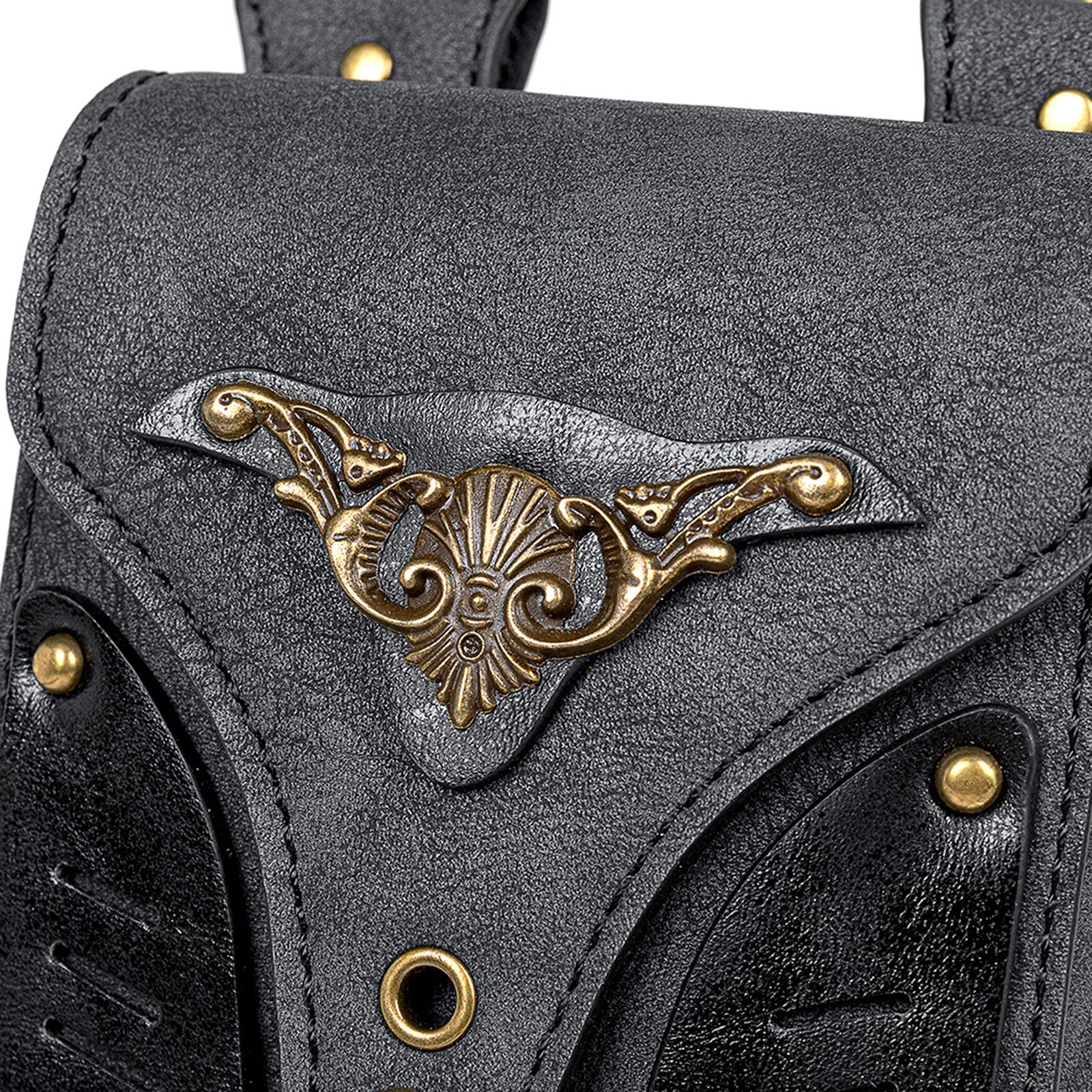 Vintage Leather Crossbody Bag - Small Shoulder Purse with Belt Pouch for Travel, Phone Holder - Perfect for Medieval Festival Costumes, Punk Fashion & Daily Use