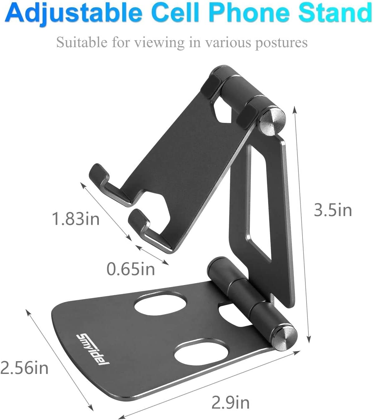 WIMAHA Adjustable Aluminum Alloy Phone Stand - Multi-Angle Universal Smartphone Holder for Desk, Tabletop & Travel | Perfect for Video Calls, Streaming & Hands-Free Viewing