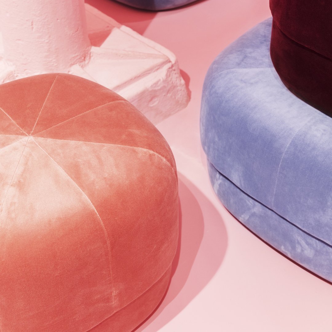 Velour Circus Pouf - Stylish and Comfortable Floor Seating for Kids' Rooms, Playrooms, and Living Rooms