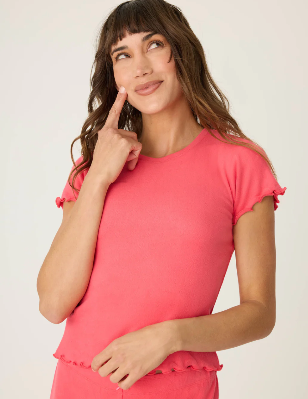 Pj Salvage Women's Raspberry Pointelle Lounge Set - Soft & Comfortable Loungewear for Relaxing at Home, Yoga, and Sleepwear