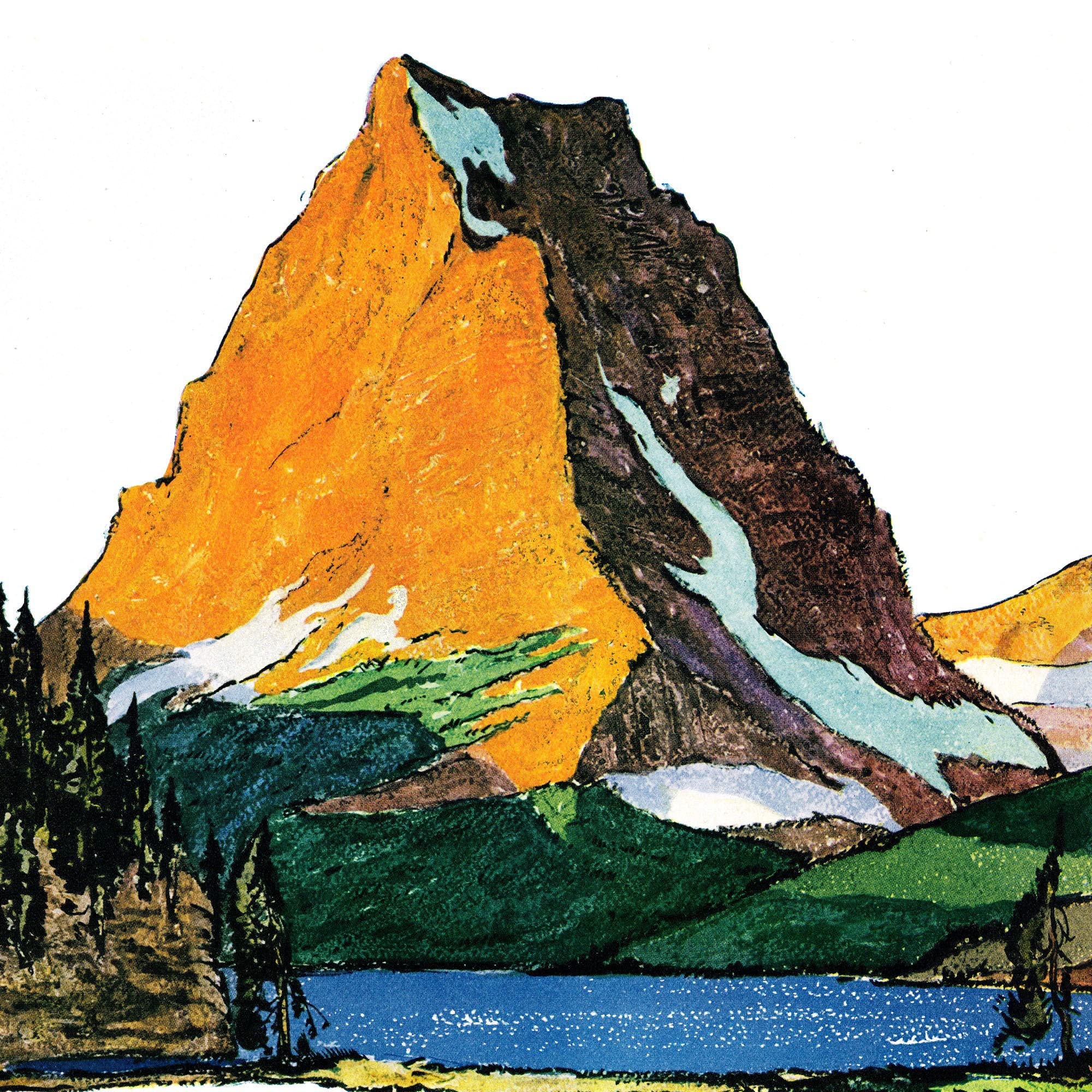 Handmade Sun Mountain Canvas Art Print 40x40 Inches - Marmont Hill Wrapped Wall Decor for Living Room, Bedroom & Office
