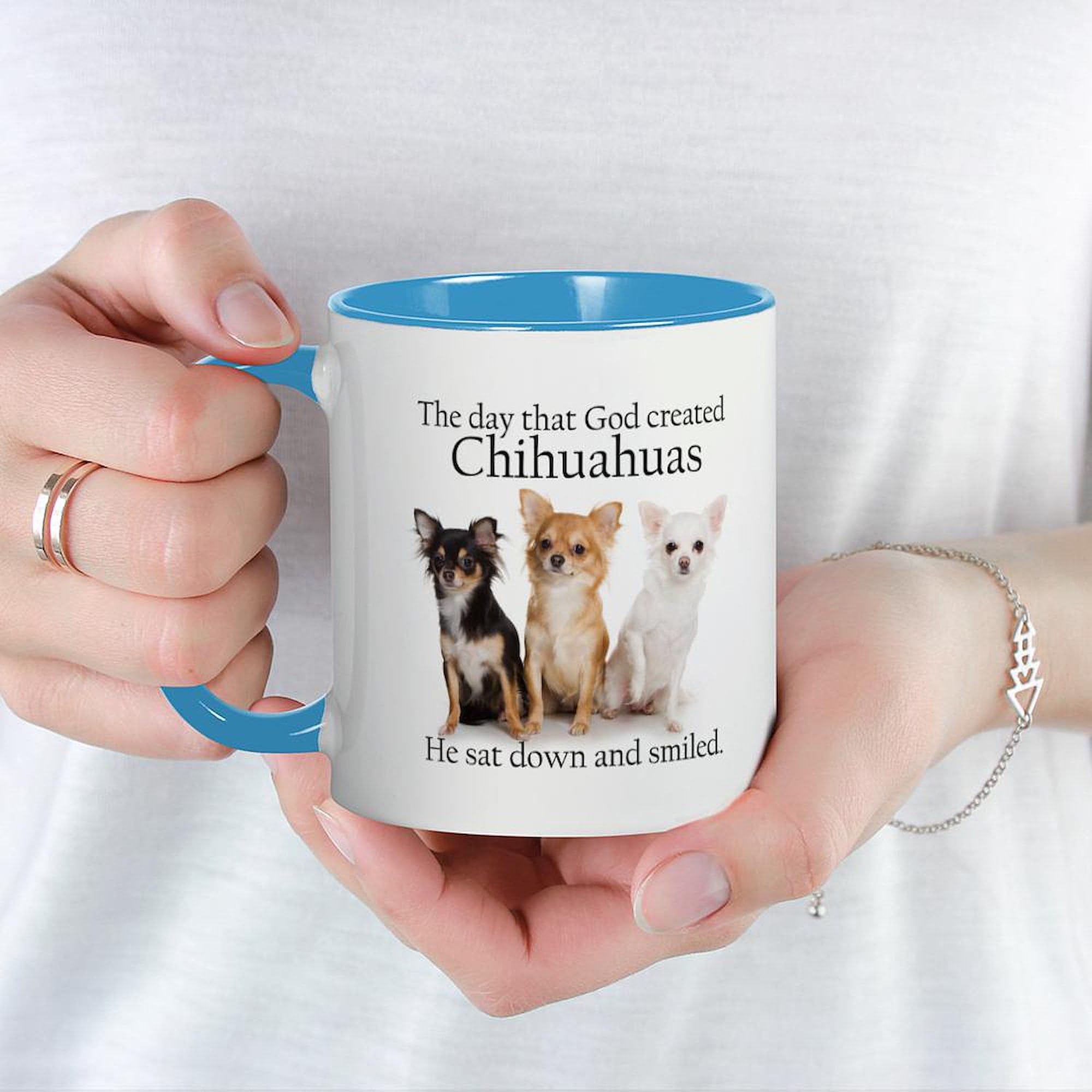 God & Chihuahuas 11 oz Ceramic Coffee Mug (325ml) - Funny Dog Lover Gift for Tea & Hot Drinks - Perfect for Home, Office & Gifts
