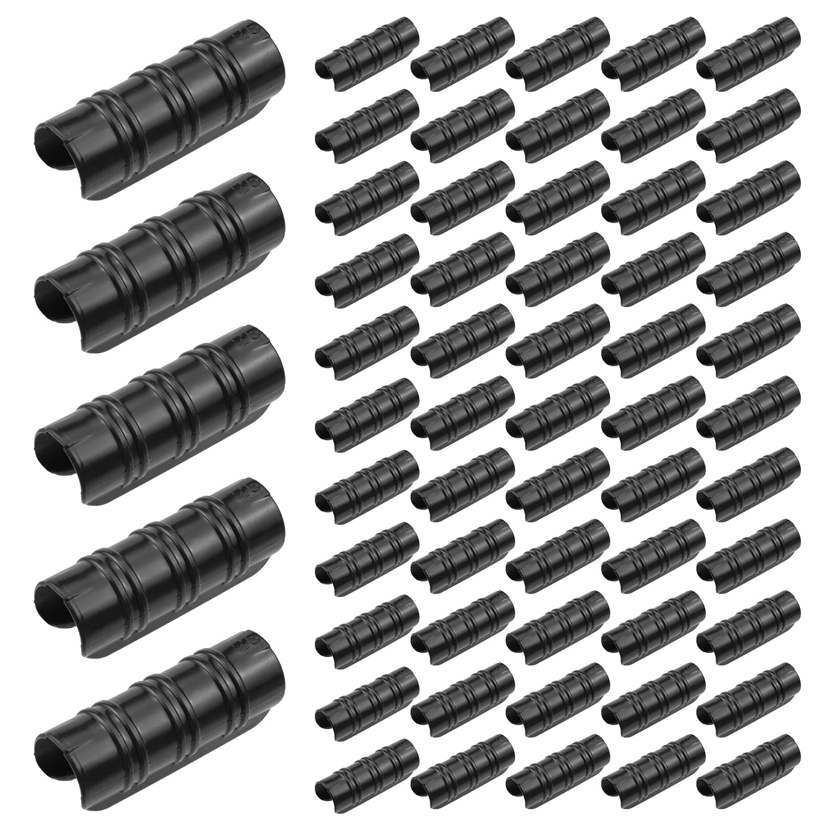 60pcs 1 Inch Greenhouse Clamps - Heavy Duty Black Plastic Tube Clips for Greenhouse Row Covers, Gardening, Farming | Perfect for Securing Plants, Shade Cloth & Irrigation Systems