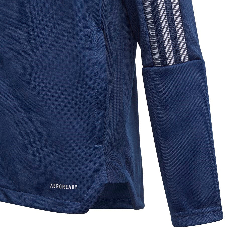 Adidas Youth Tiro 21 Track Jacket - Navy/White - Lightweight Breathable Soccer Training Jacket for Boys & Girls - Perfect for Sports Practice, Gym Workouts & Outdoor Activities