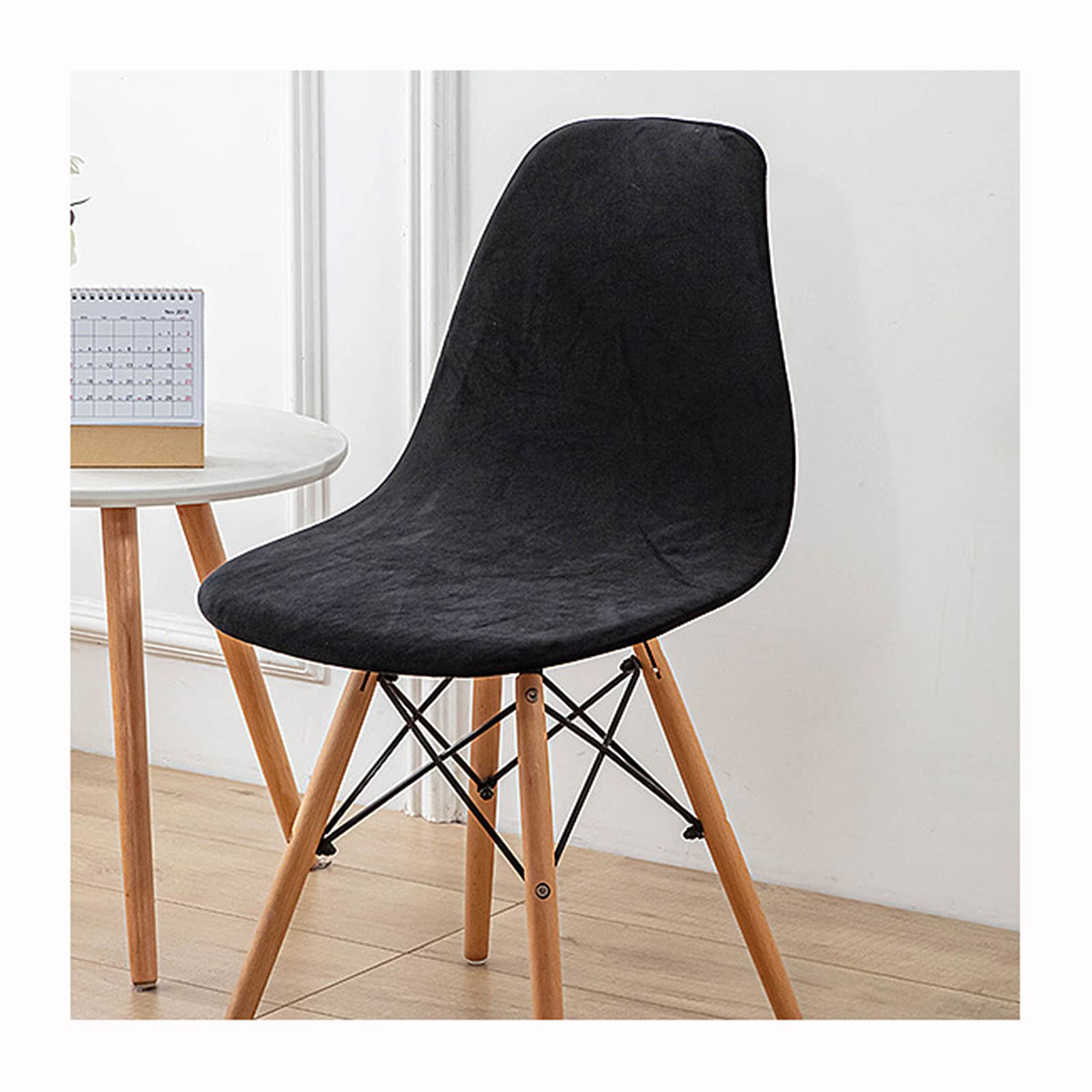 Luxury Velvet Scandinavian Dining Chair Covers Set of 2 - Shell Chair Protectors for Home, Hotel & Restaurant - Soft Washable Armless Lounge Chair Slipcovers for Modern Dining Room Decor