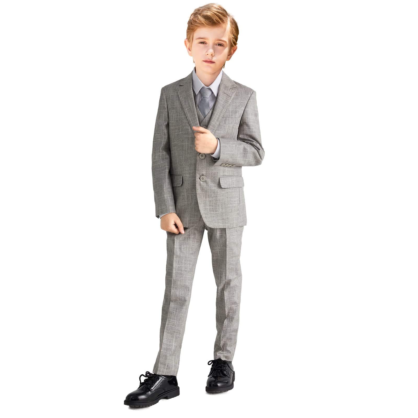 ELPA Boys Linen Suits for Summer - Breathable & Comfortable Kids Formal Wear - Perfect for Weddings, Parties & Special Occasions