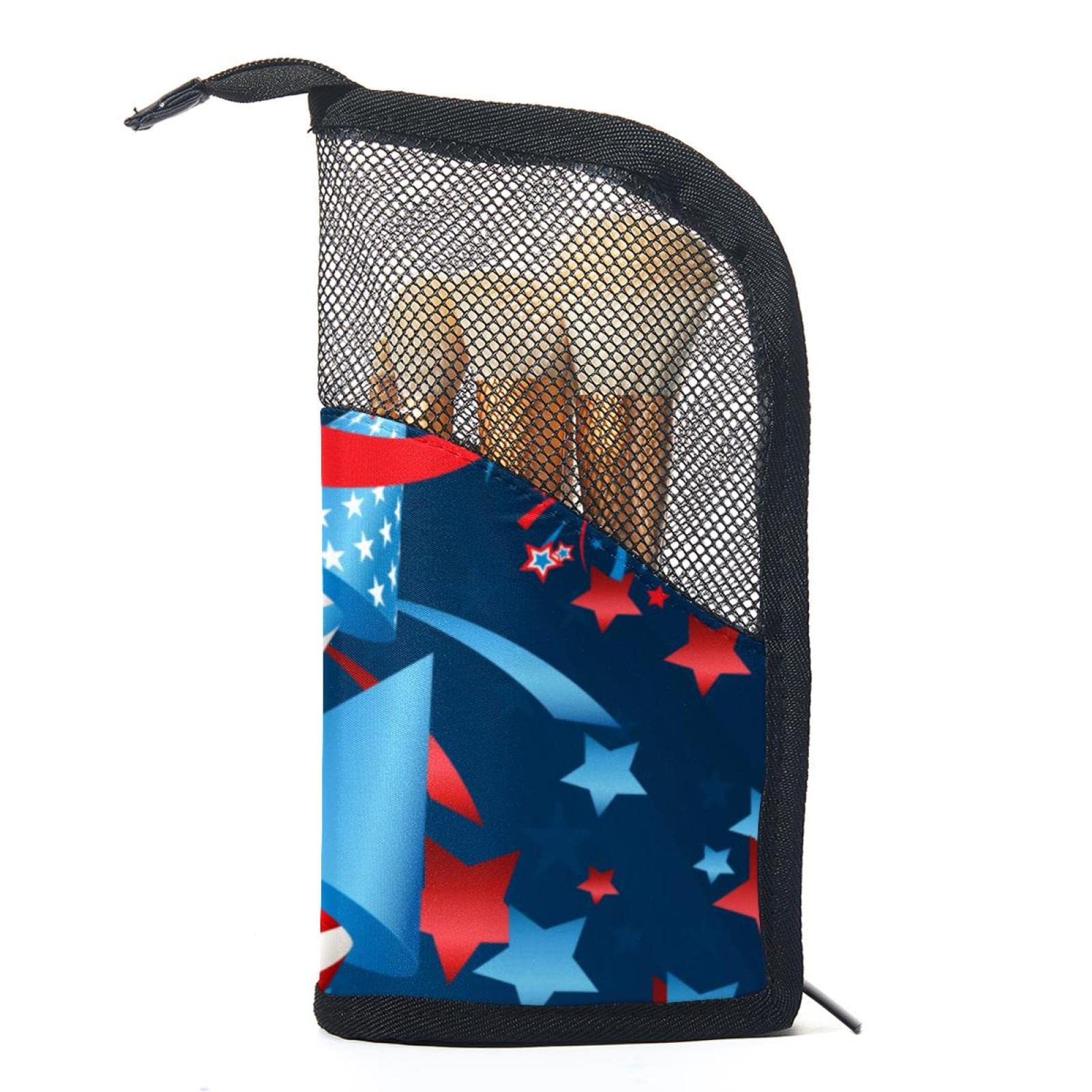 12-Piece Makeup Brush Organizer Bag with Portable Case - Travel Cosmetic Brush Holder for On-the-Go Makeup Application (Perfect for 4th of July Travel & Daily Beauty Routine)