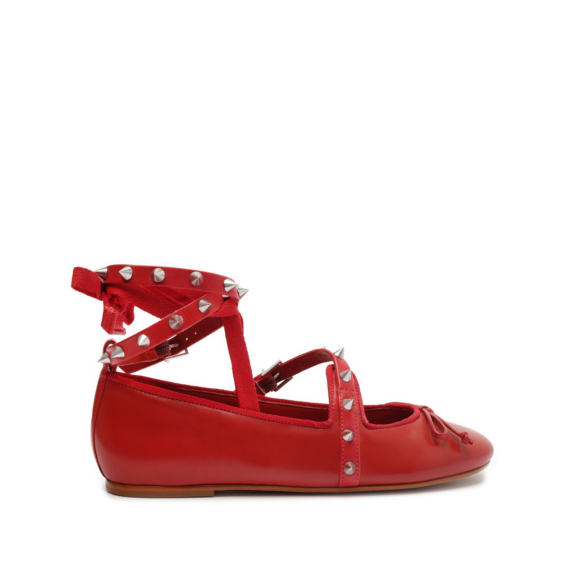 Larissa Women's Lace-Up Calf Leather Ballet Flats - Comfortable & Stylish Flat Shoes for Casual Wear, Office & Date Night