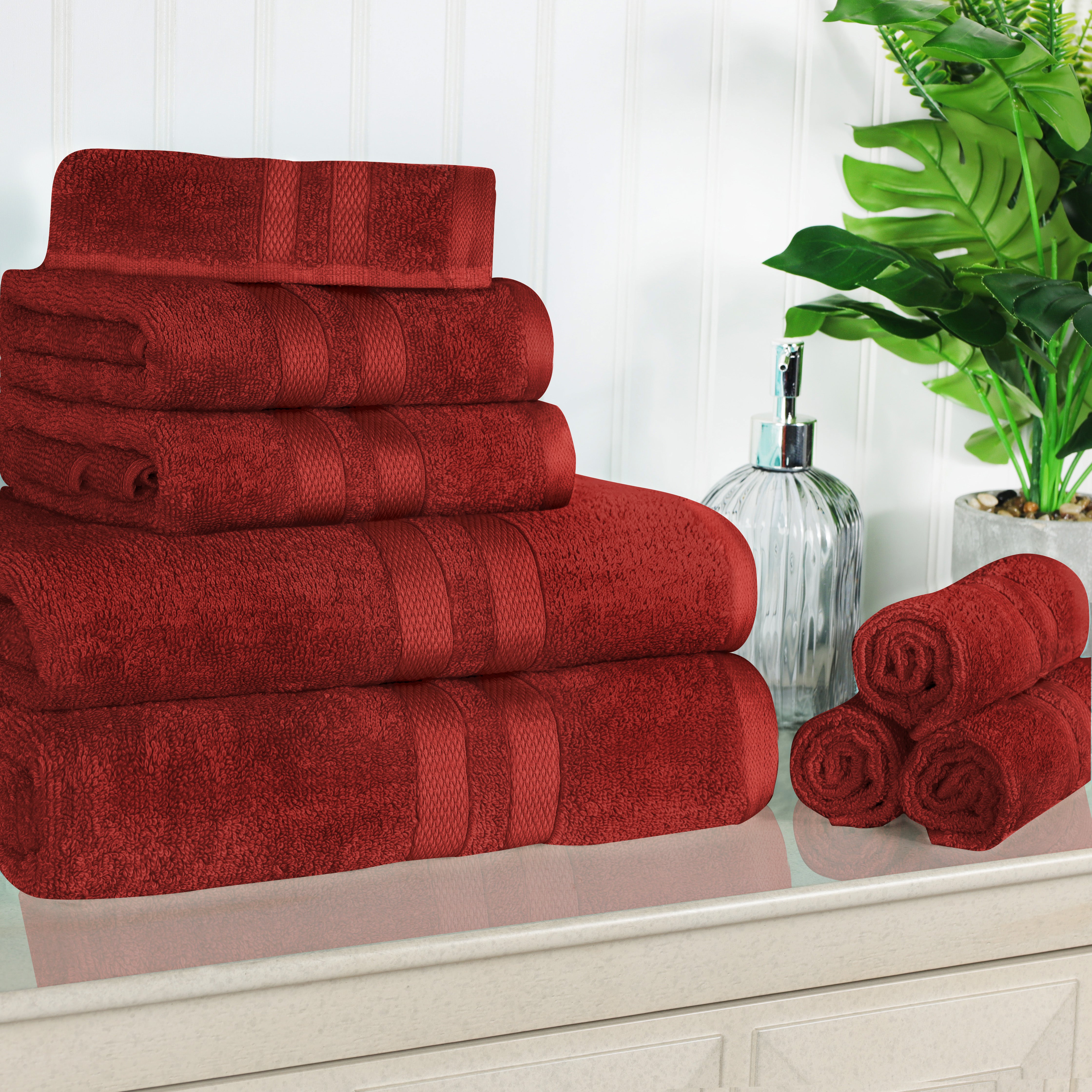 Ultra Soft Cotton Absorbent 8-Piece Towel Set - Premium Bath & Hand Towels for Spa, Gym, and Home Use - Quick Dry & Highly Absorbent