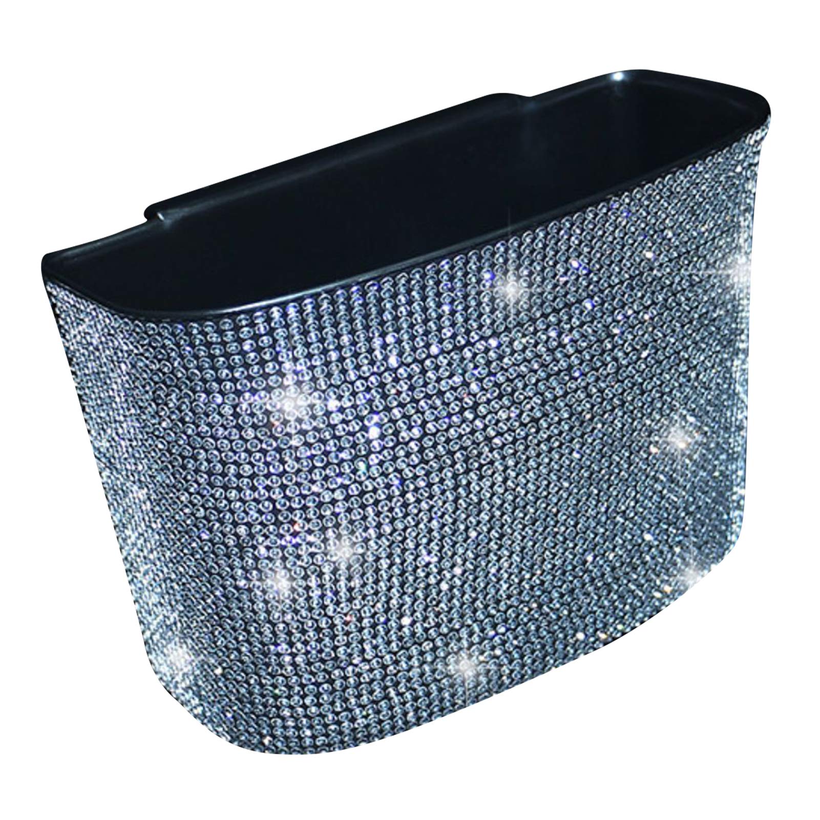 Xinyijiayi Rhinestone Car Hanging Trash Can - White Auto Accessory Garbage Bin for Vehicles | Perfect for Road Trips, Commuting & Keeping Your Car Clean