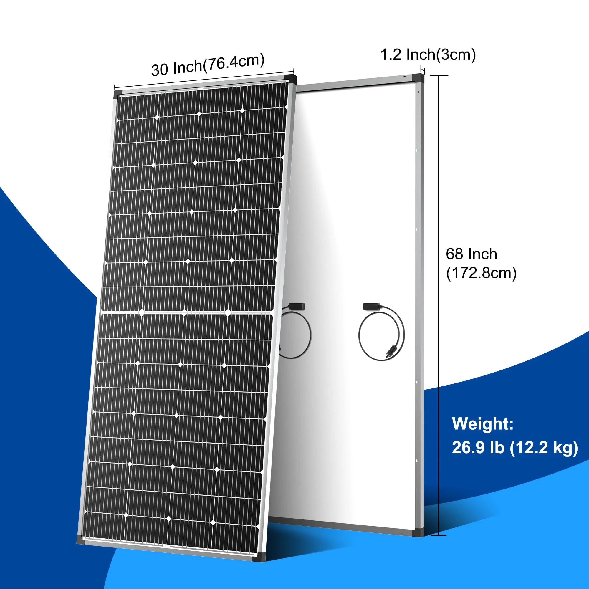 ACOPOWER 250W Monocrystalline Solar Panel for RV, Boat, Off-Grid & Home Use - High Efficiency Portable Solar Power Solution