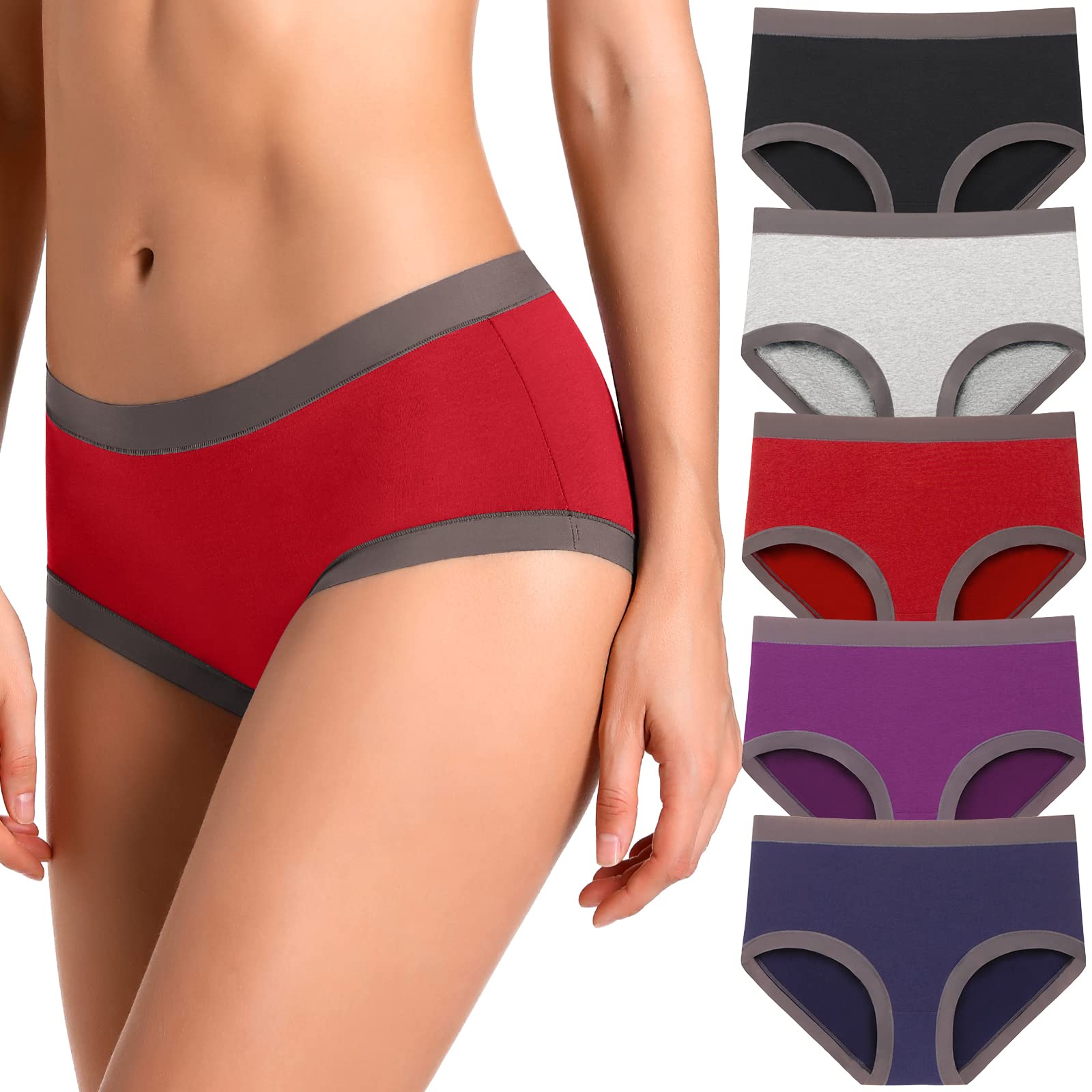 Women's Cotton Underwear 5-Pack - Seamless Soft Full Coverage Hipster Panties | Breathable Stretch Briefs for Everyday Comfort & Lounge Wear