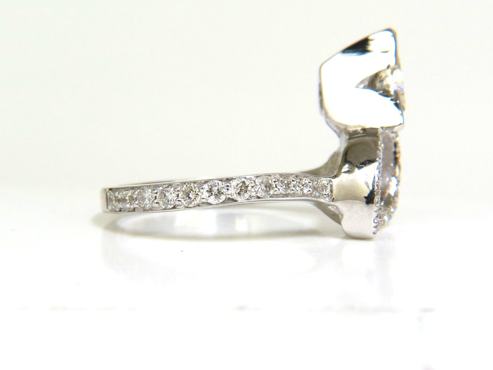 1.56CT Triilliant Diamond Crossover Ring in 14KT White Gold - Elegant Modern Jewelry for Weddings, Anniversaries & Special Occasions