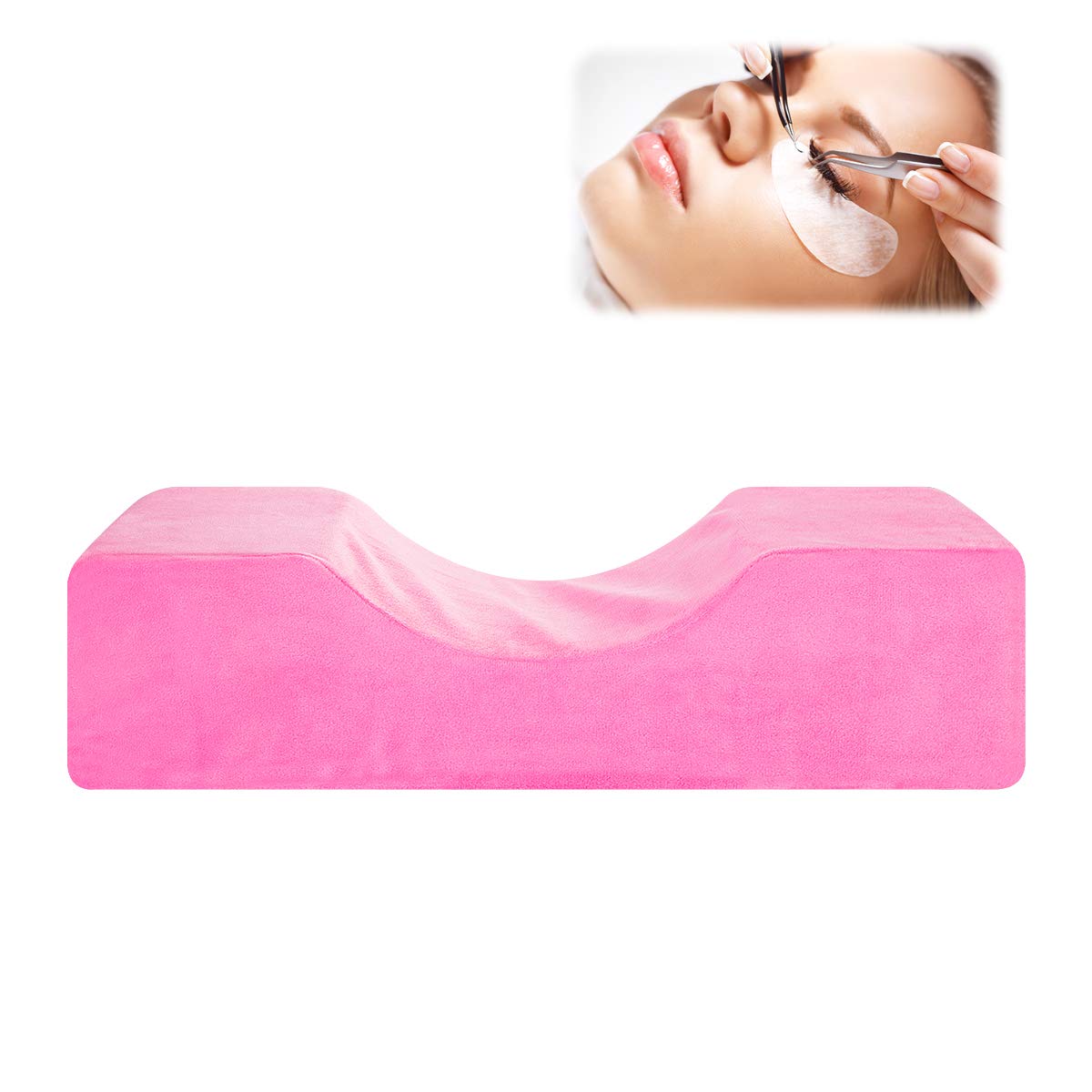U-Shape Eyelash Extension Pillow with Neck Support - Pink Waterproof Beauty Salon Pillow for Lash Technicians & Clients - Perfect for Eyelash Extensions, Microblading & Spa Treatments