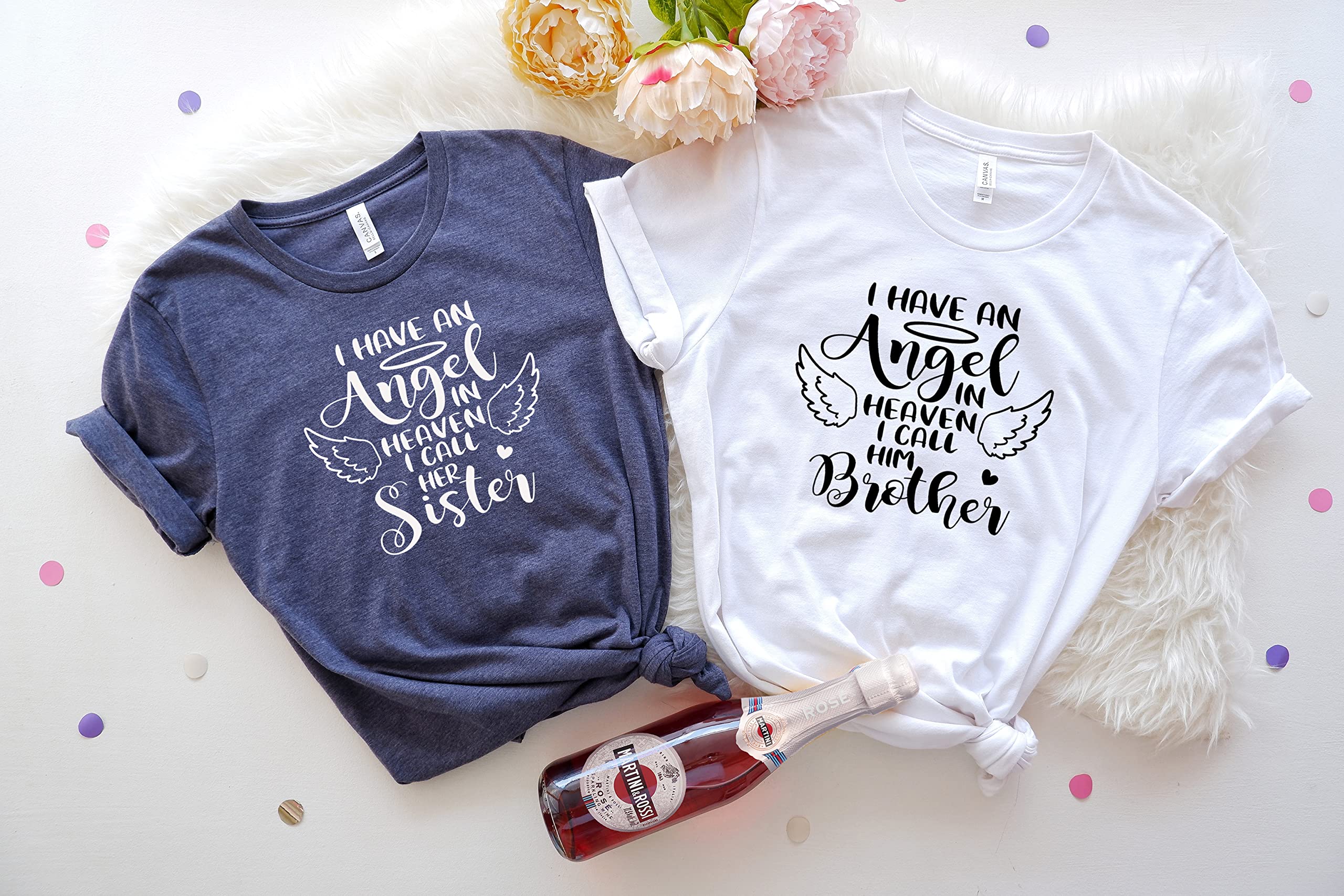 Heavenly Angel Mom T-Shirt - Memorial Gifts for Loss of Mother, Dad, Sister or Brother - Comforting Apparel for Mother's Day & Father's Day - Perfect for Remembrance & Family Gatherings
