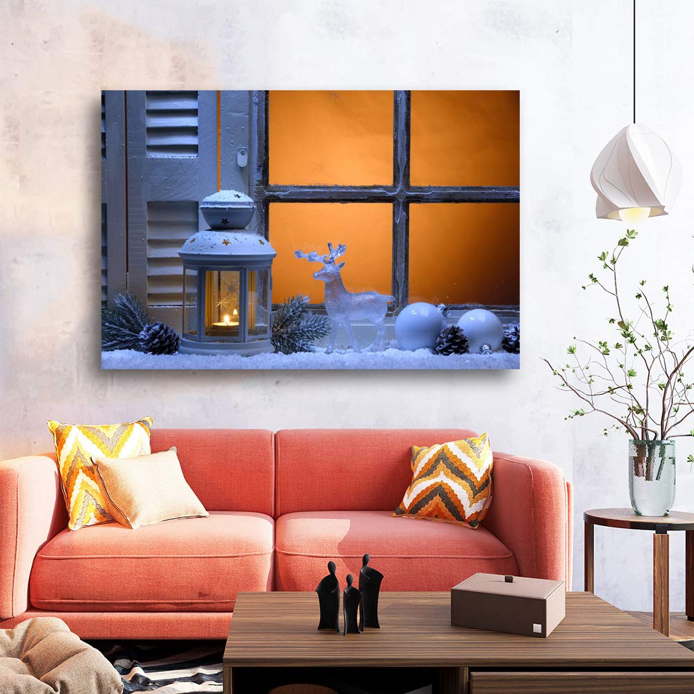 Merry Christmas Canvas Wall Art - 32x48 Inch Framed Holiday Decor for Bedroom, Living Room | Festive Home Paintings & Prints | Perfect for Seasonal Decorating & Gift Giving