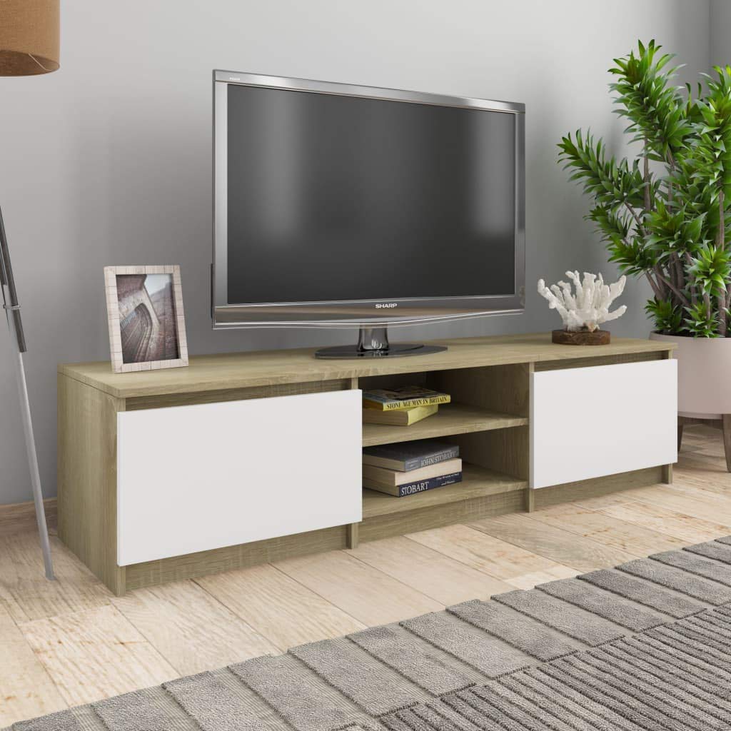 65 Inch TV Stand with Storage - Modern Entertainment Center Media Cabinet with Open Shelves & Doors - Classic TV Console for Living Room & Bedroom - Beige (55.1