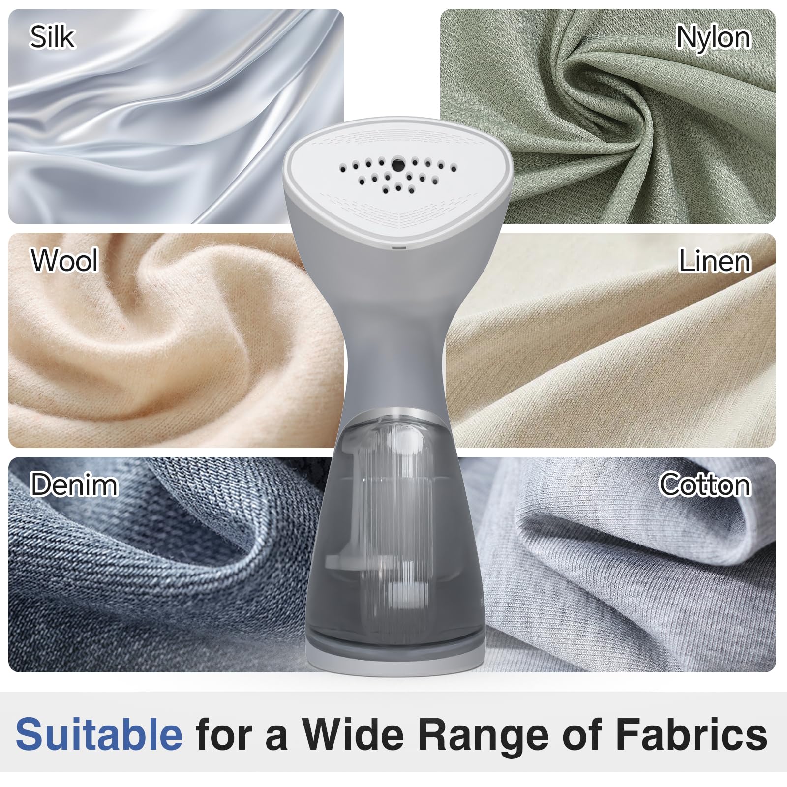 BEAUTURAL 1000W Portable Garment Steamer with 140ML Water Tank - Fast Wrinkle Remover for All Fabrics - Perfect for Home, Office & Travel - Ideal for Wedding Dresses, Suits, Curtains & Daily Outfits