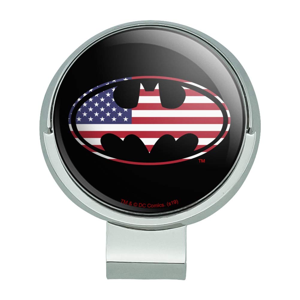 Batman USA American Flag Shield Logo Golf Hat Clip with Magnetic Ball Marker - Stylish Golf Accessory for Fans & Patriotic Golfers