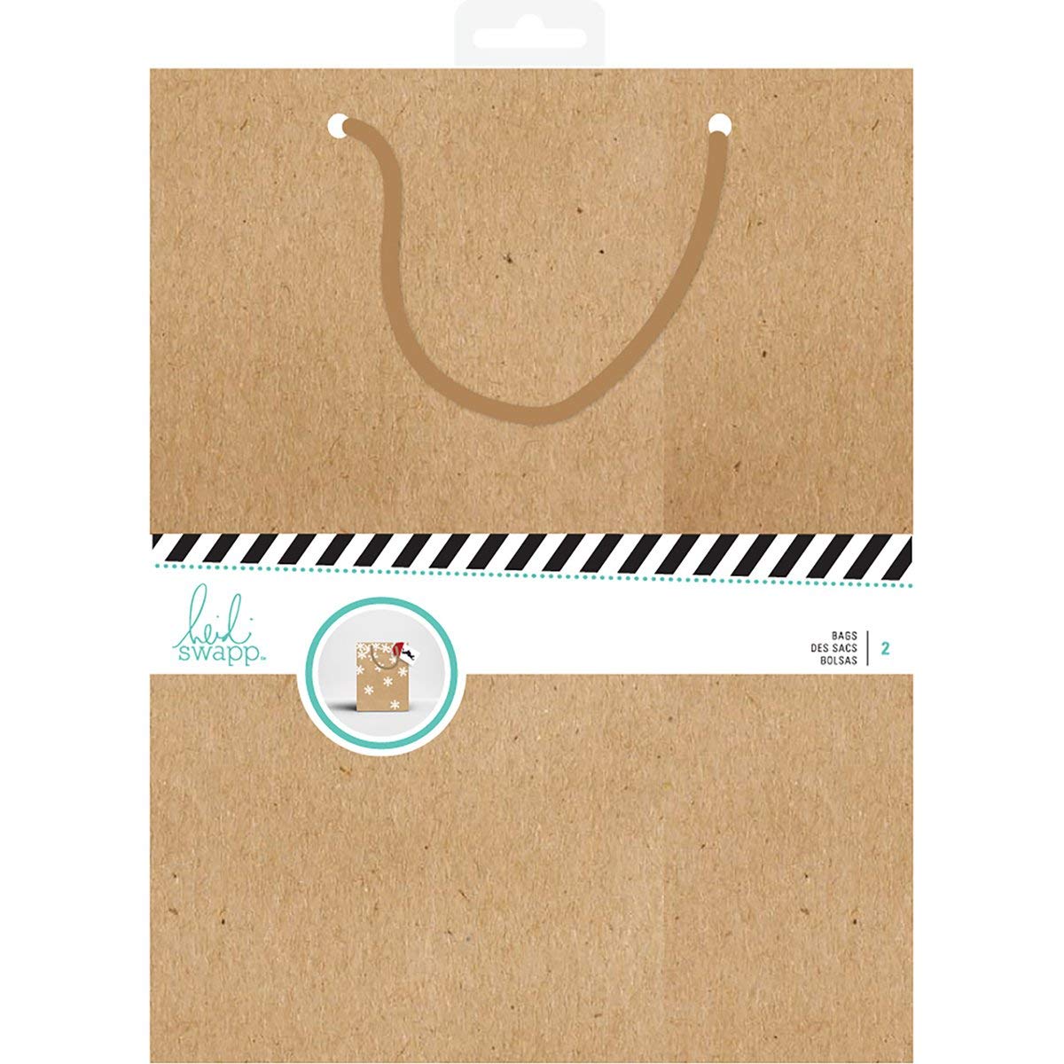 Heidi Swapp Kraft Gift Bags 2-Pack, 8.25