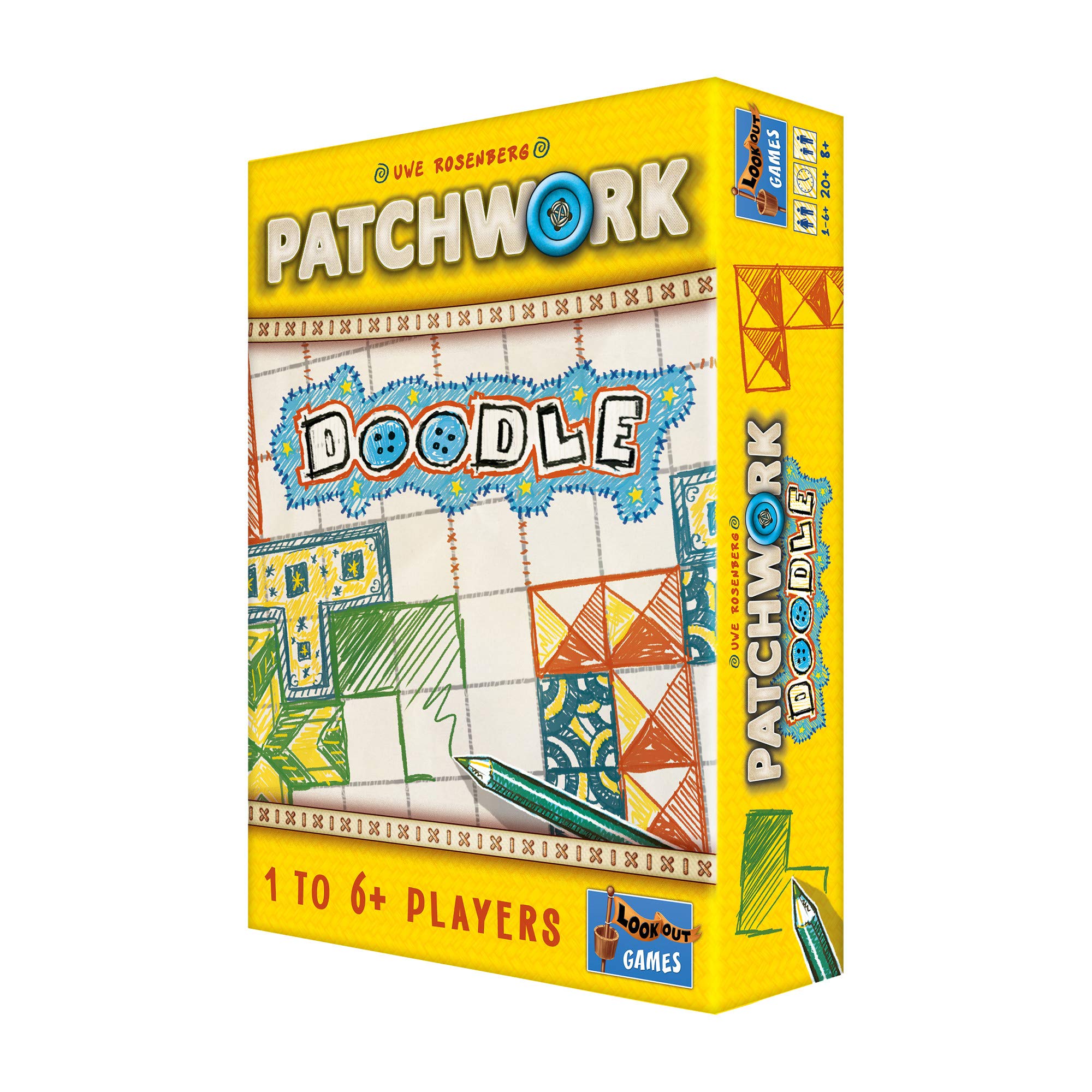 Patchwork Doodle Board Game - Creative Strategy & Drawing Puzzle Game for Families, Kids & Adults Ages 8+ | 1-6 Players | 20 Min Playtime | Perfect for Family Game Nights, Birthday Gifts & Creative Learning Activities | by Lookout Games