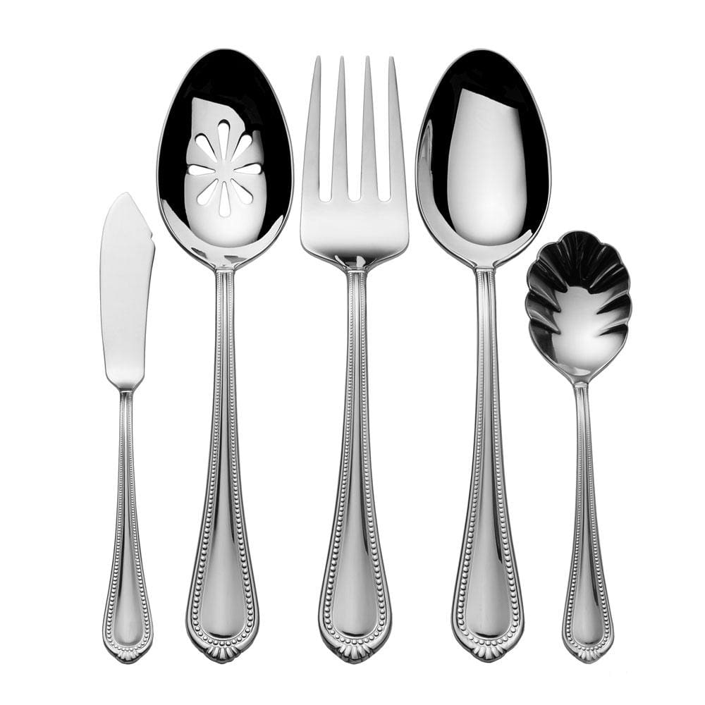Regent Bead 65-Piece Flatware Set - Service for 12 - Premium Stainless Steel Silverware Set for Dining, Entertaining & Special Occasions