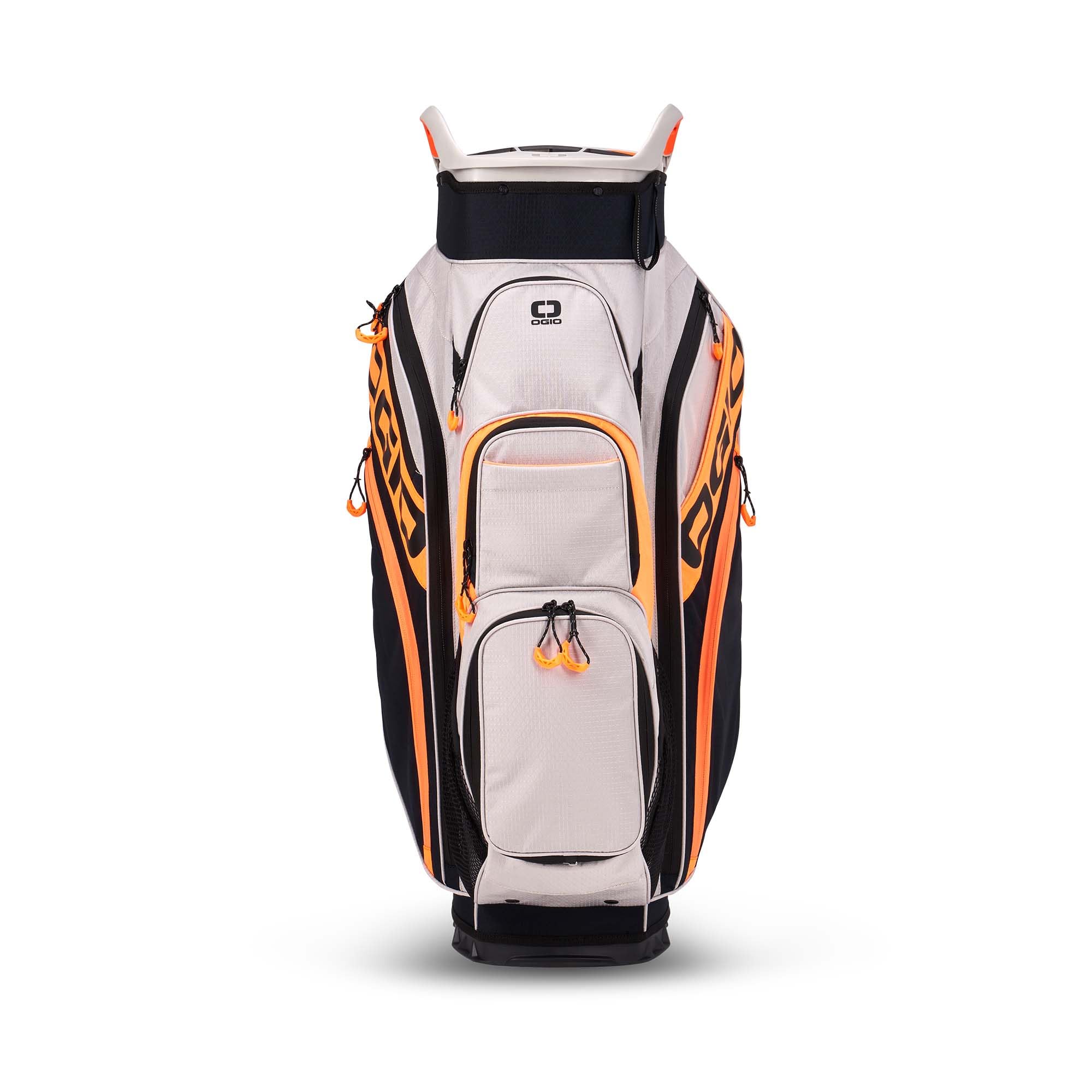 OGIO Golf WOODE Cart Bag 2024 - Lightweight Durable Golf Stand Bag with 14-Way Divider, Cooler Pocket & Rain Hood - Perfect for Golf Carts & Push Carts (Gray)