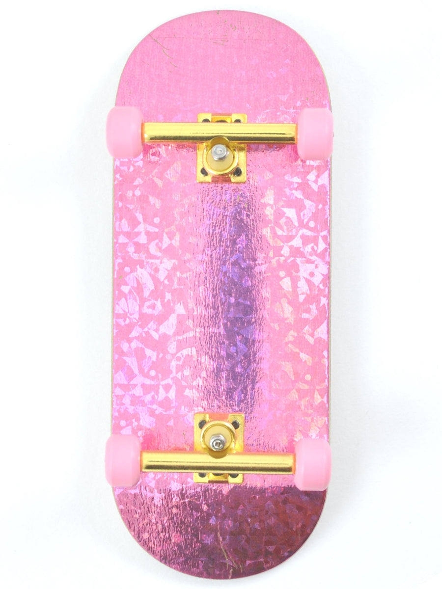 DK Fingerboard Complete Skateboard - Pink Shine Color | Mini Finger Skateboard for Tricks & Stunts | Perfect for Office Desk Toys, Stress Relief & Skateboard Practice
